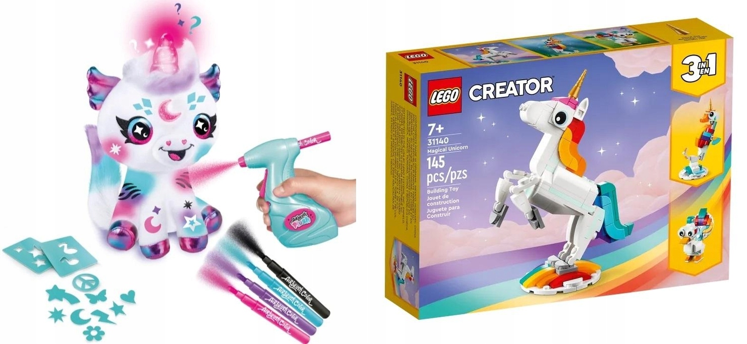 2V1 Projekt Plyšový Jednorožec Svítící Roh Lego (r) Kouzelný Jednorožec
