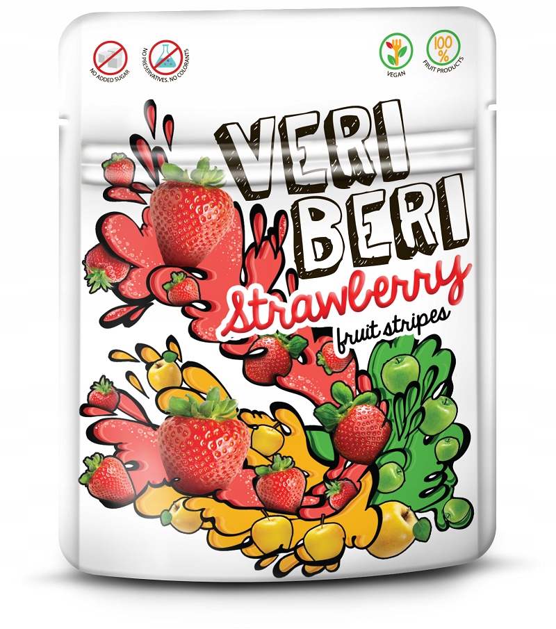 Bezglutenowe żelki truskawkowe VERI BERI 50g — 3