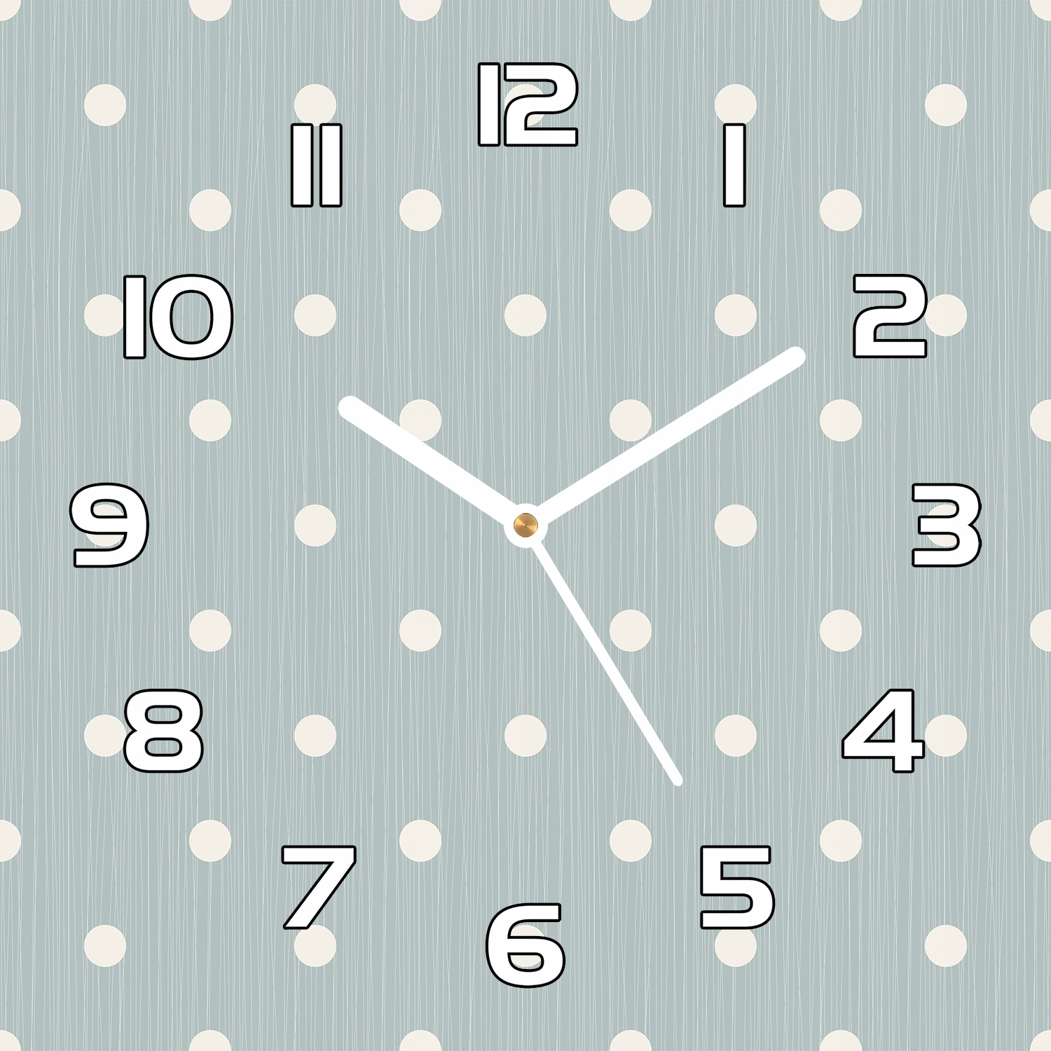 

Cichy zegar szklany na ścianę Białe groszki 30x30