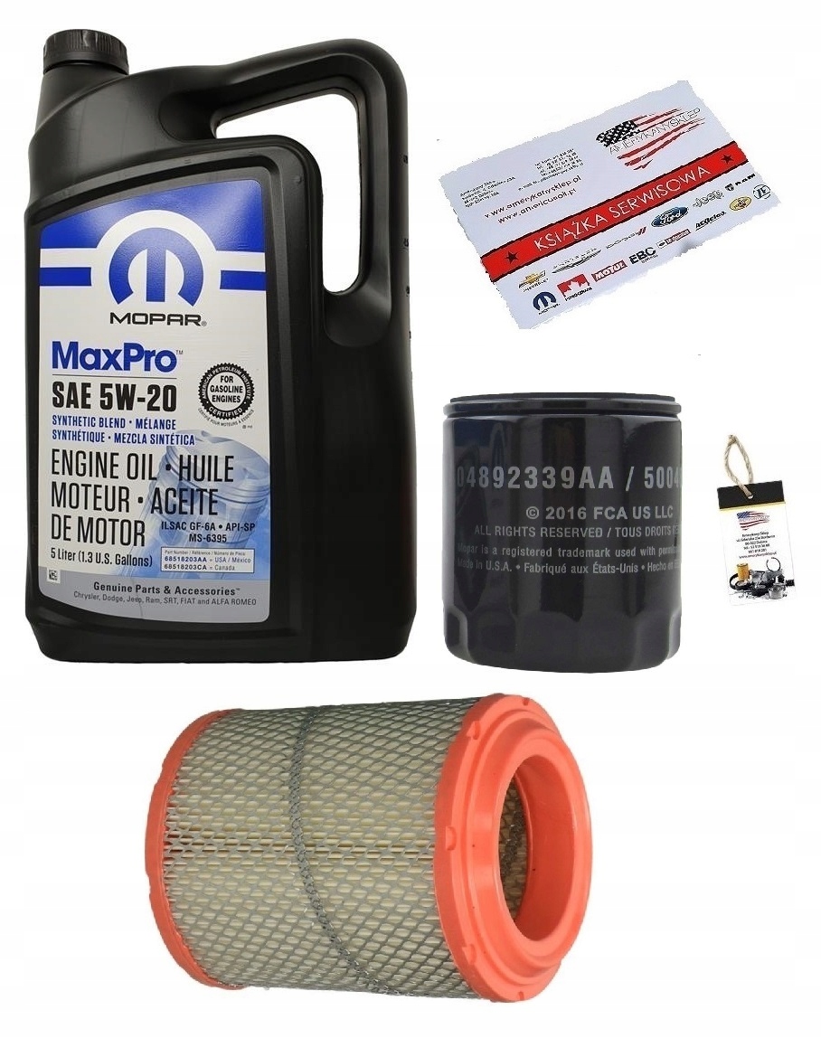 MOPAR 5W20 + FILTRY JEEP COMPASS 2,0 11-17