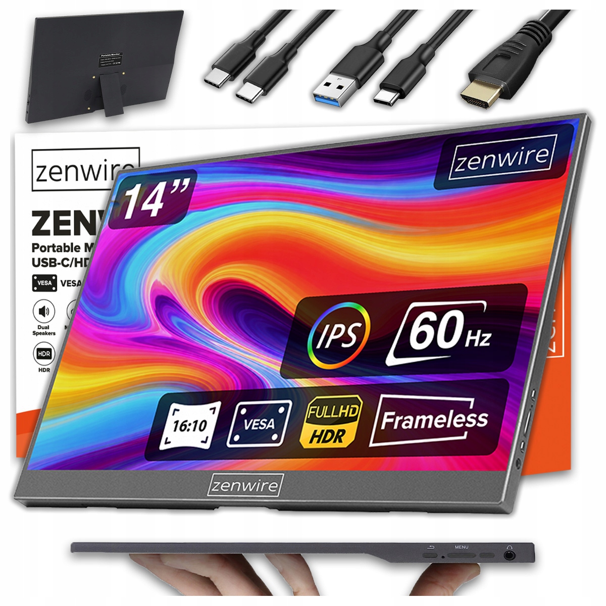 Prenosný monitor pre notebook Usb-c Ips Full Hd 1920x1200 Hdr Hdmi 14 palcov
