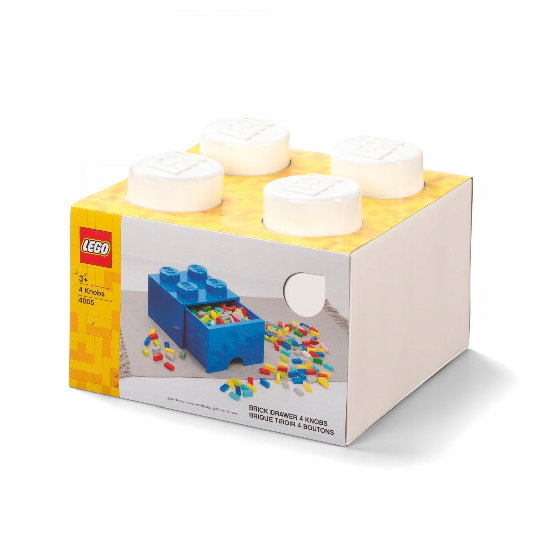 Lego plastový box Šuplík Tvar kostky Lego Bílý 25x25x18 cm