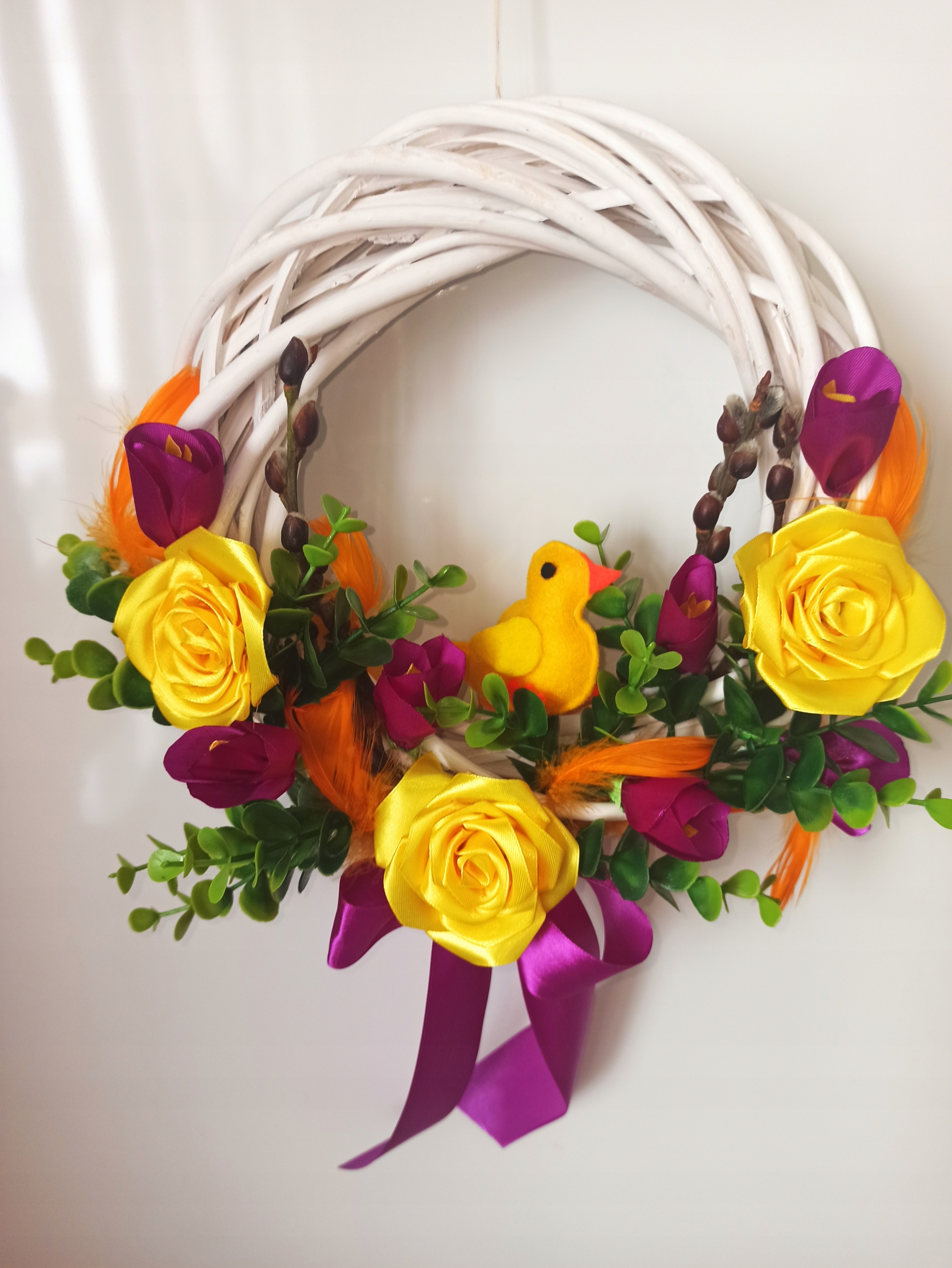 Dekorace věnec s kuřátkem [W7]