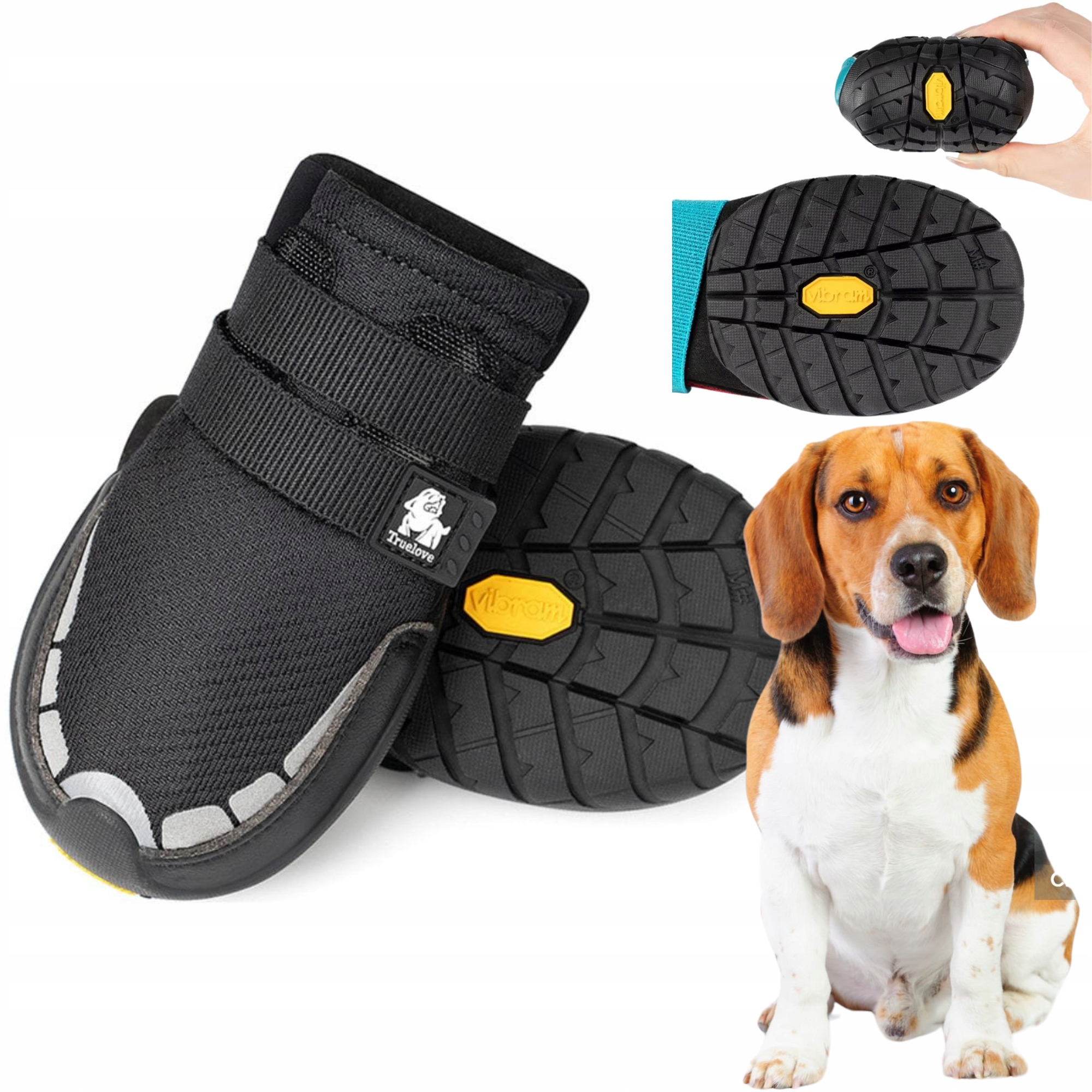 Boty Pro Psa Truelove On Track S Podrážkou Vibram (2 ks) 5,7 cm Černé