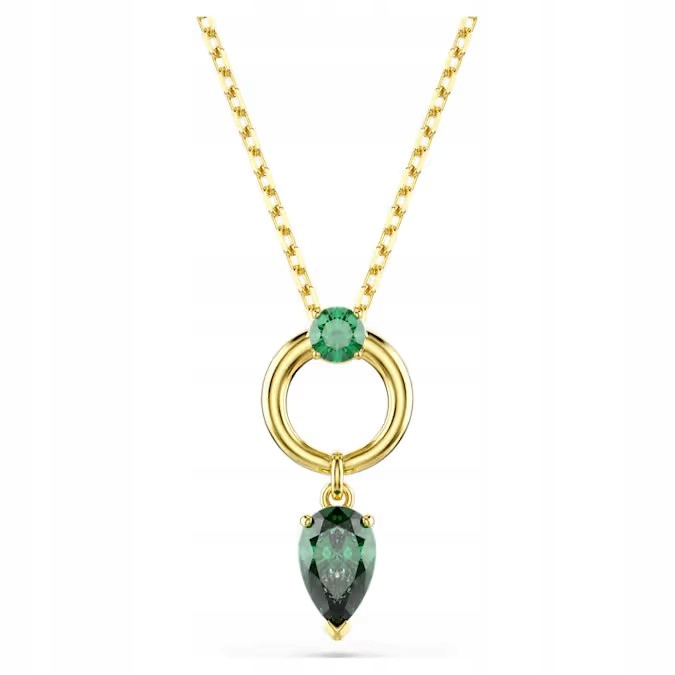 Náhrdelník Swarovski Mesmera Ocel pozlacený Křišťál zelený Zirkon