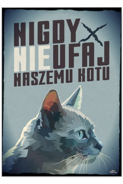 Ozdoba Plakát Kov Plech Na Zeď Humor Kočka