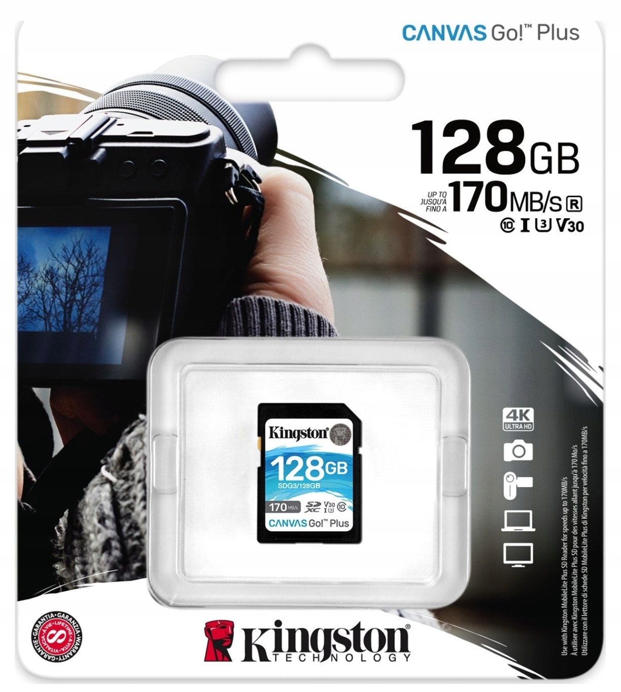 Karta pamięci KINGSTON Canvas Go! Plus SDXC 128GB Pojemność karty 128 GB