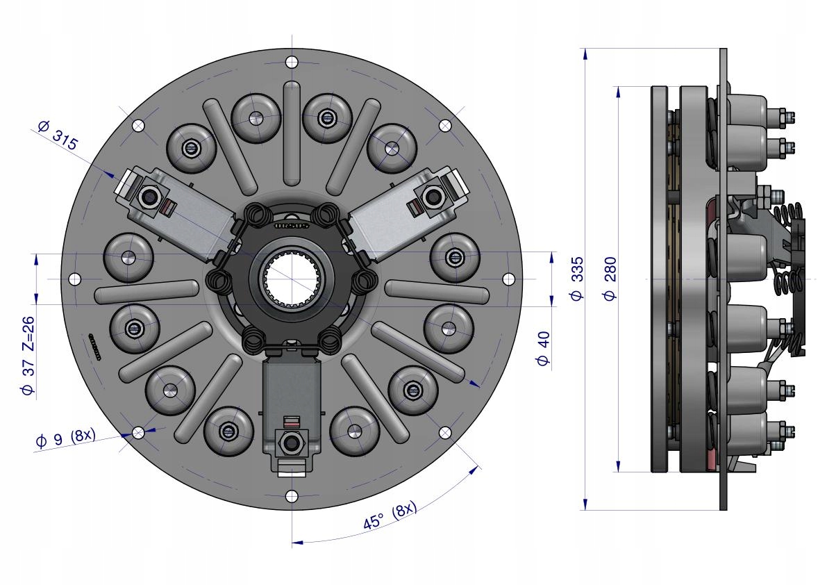 Sprzęgło kpl. st. typ C-328 ORYGINAŁ URSUS Producent części Ursus