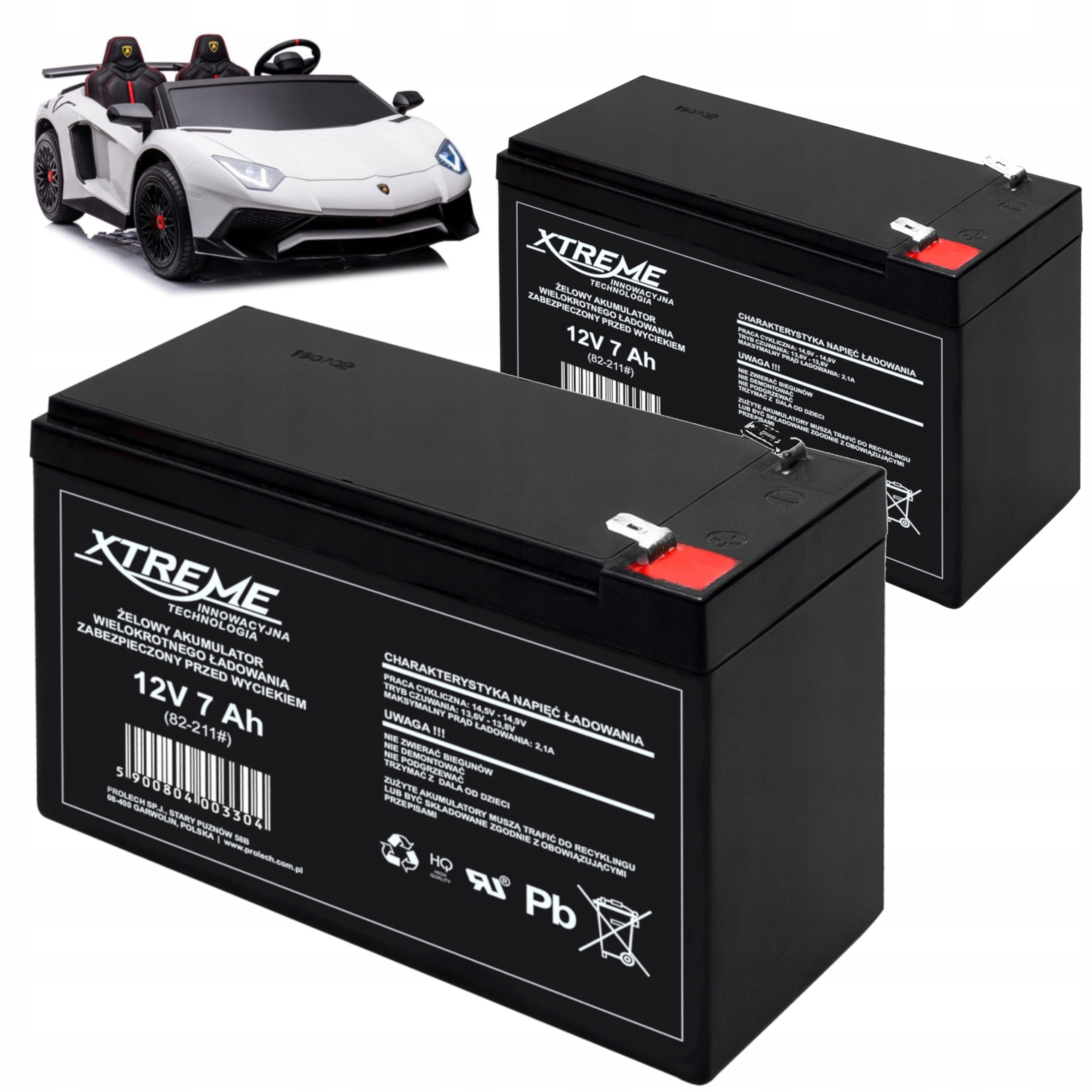 Akumulator Żelowy 12V 7Ah Ups Do Autka Zabawki (wymiar 7,2Ah 7,5Ah)