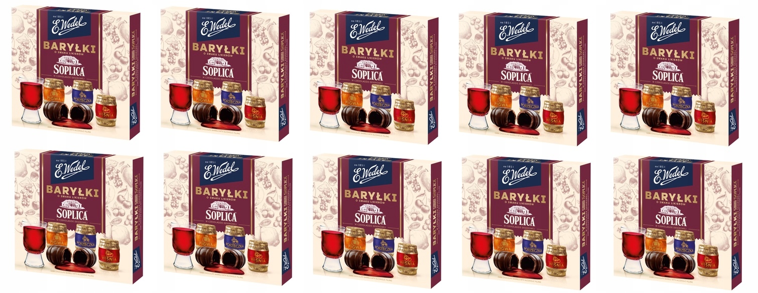 Levně 10 x 200 g Wedel Barely bonboniéra s příchutí likérů Soplica Karton