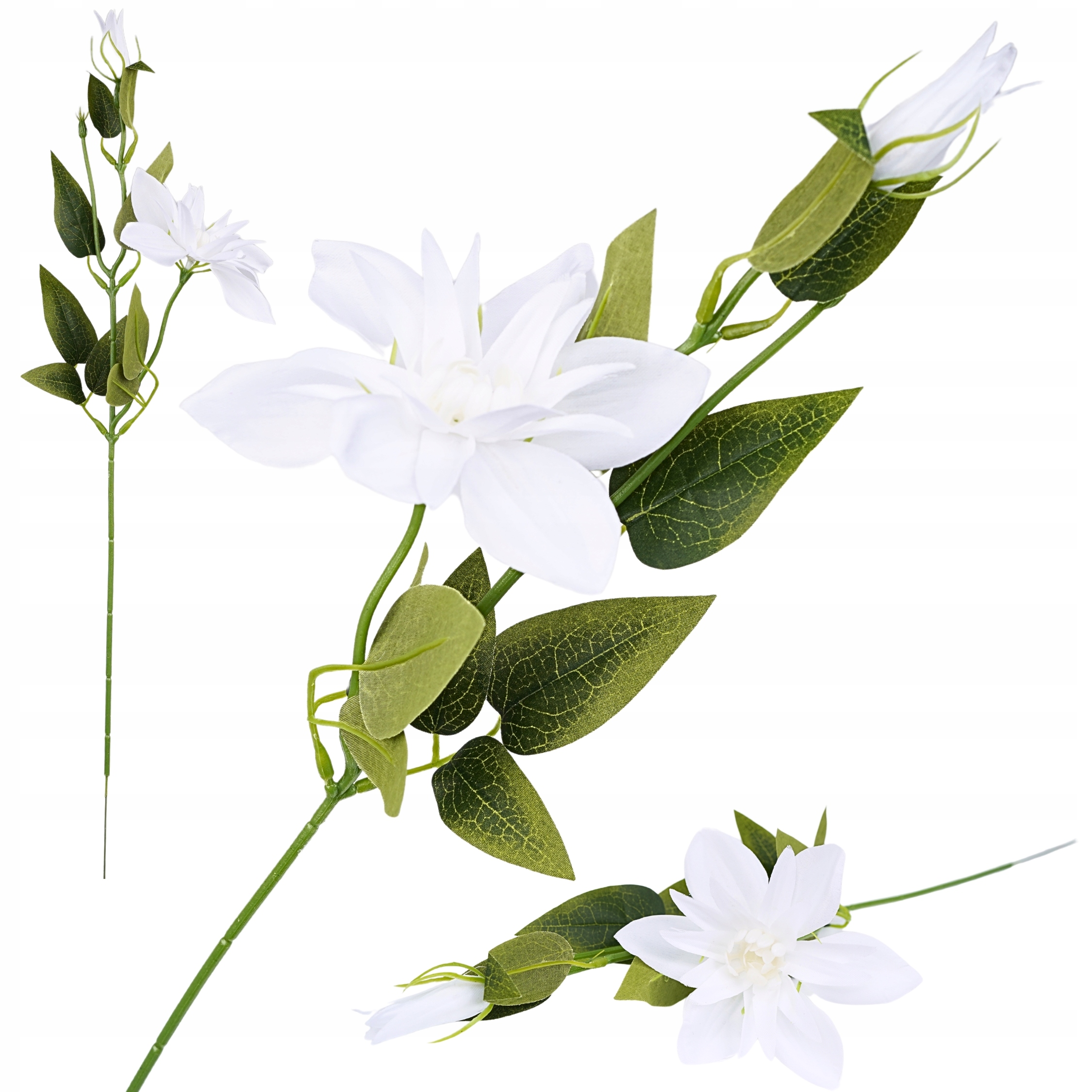 SZTUCZNE KWIATY KLEMATIS BIAŁY KWIAT 60cm PIK DO BUKIETÓW STROIKÓW