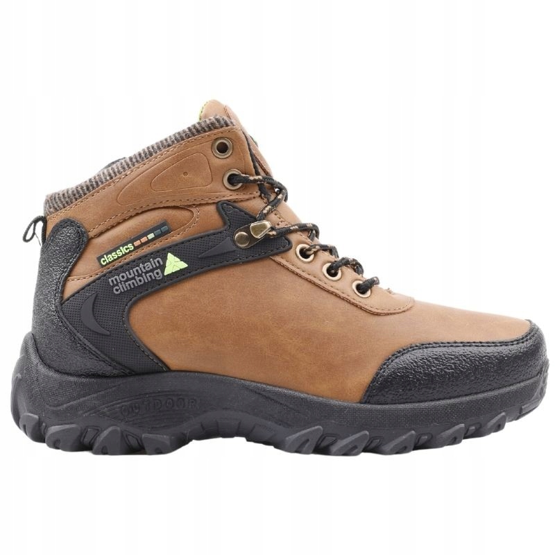 ŚNIEGOWCE MŁODZIEŻOWE OCIEPLANE BUTY SPORTOWE ZIMOWE DZIECIĘCE BOTKI SUWAKI Kolor brązowy