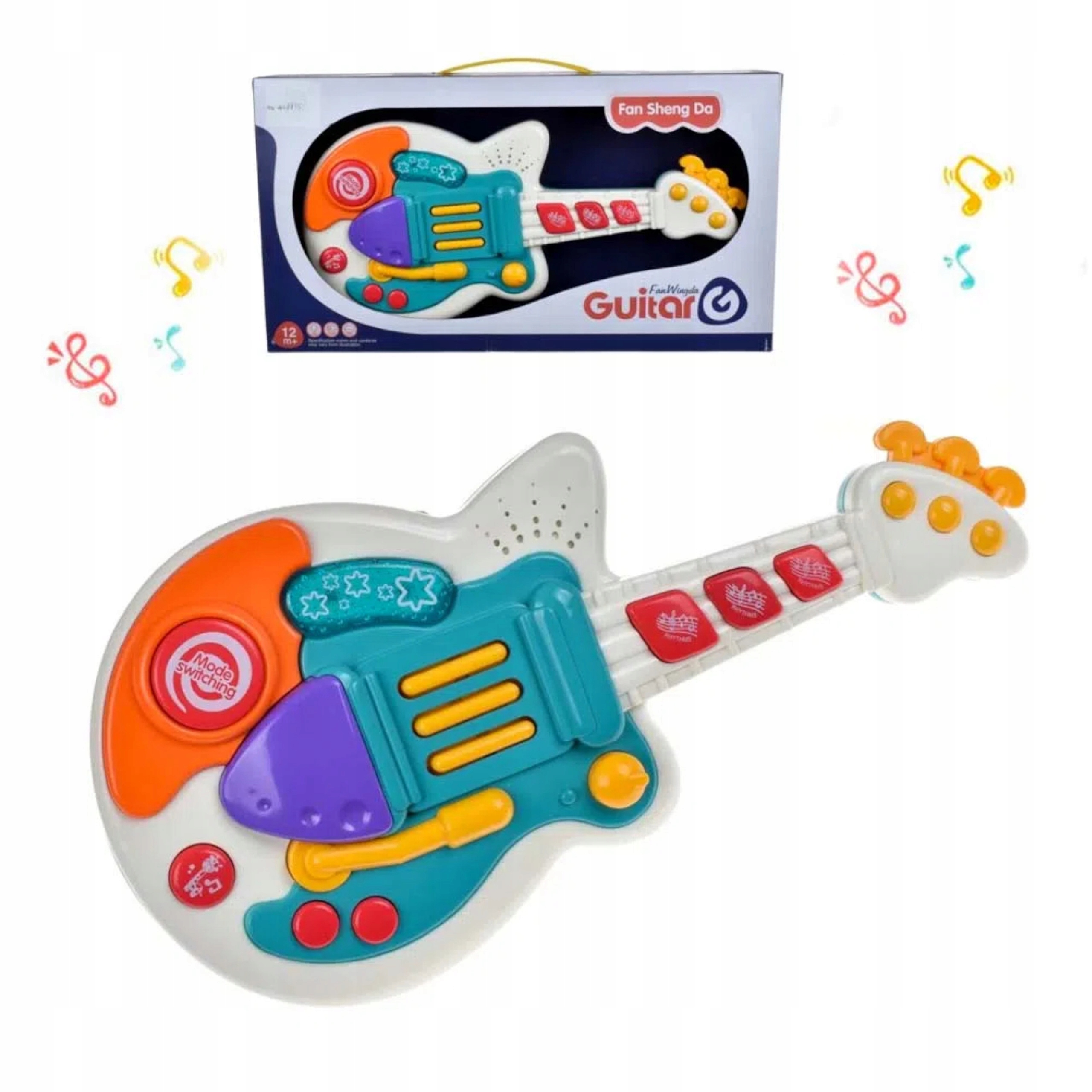 Gitara dla malucha melodie mały muzyk 898-9077 Baterie 2xAA brak w zestawie