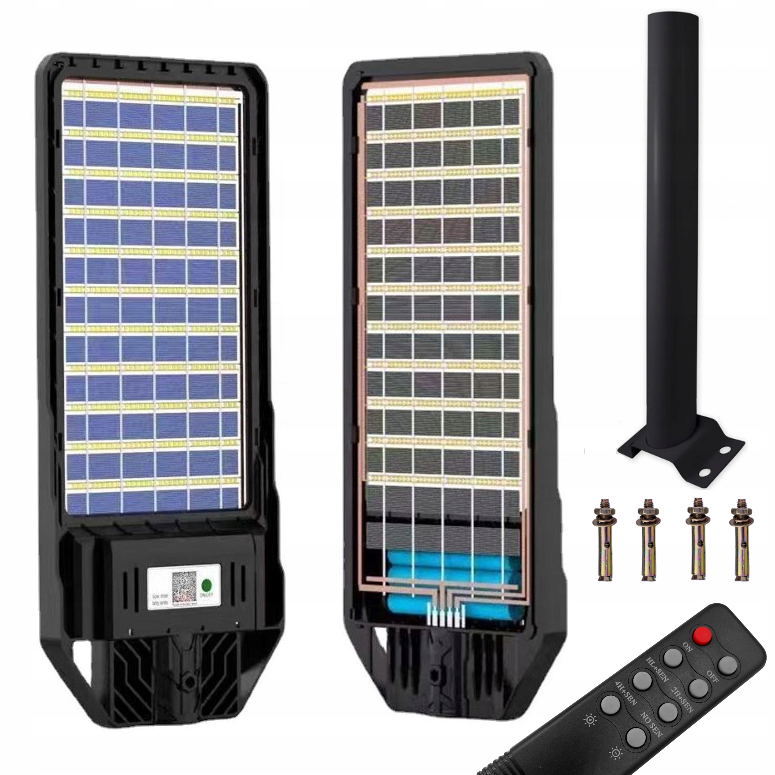 LAMPA SOLARNA ULICZNA LED 200W CZUJNIK RUCHU IP65 Zasilanie solarne