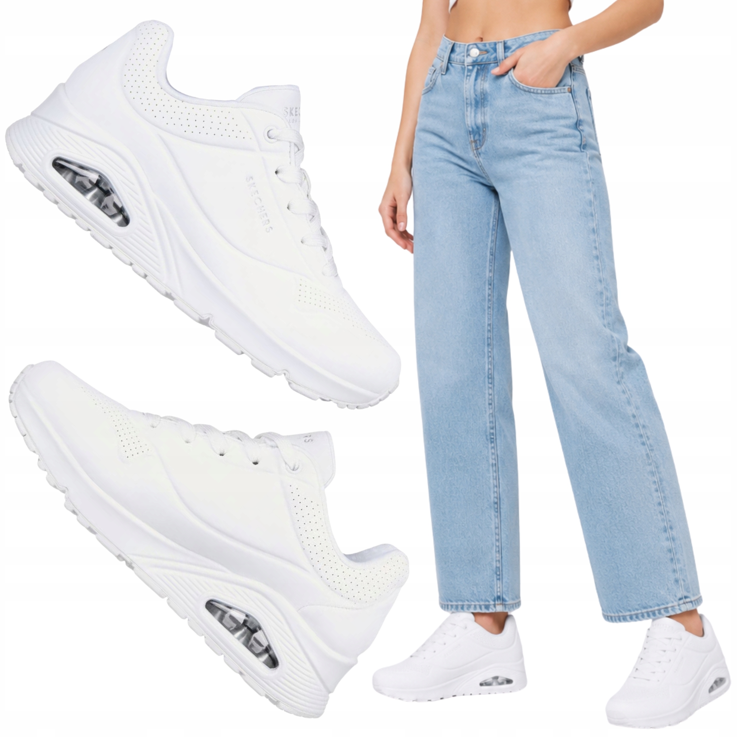 Boty Skechers Sportovní Tenisky Bílé Lehké Pohodlné Módní Velikost 37