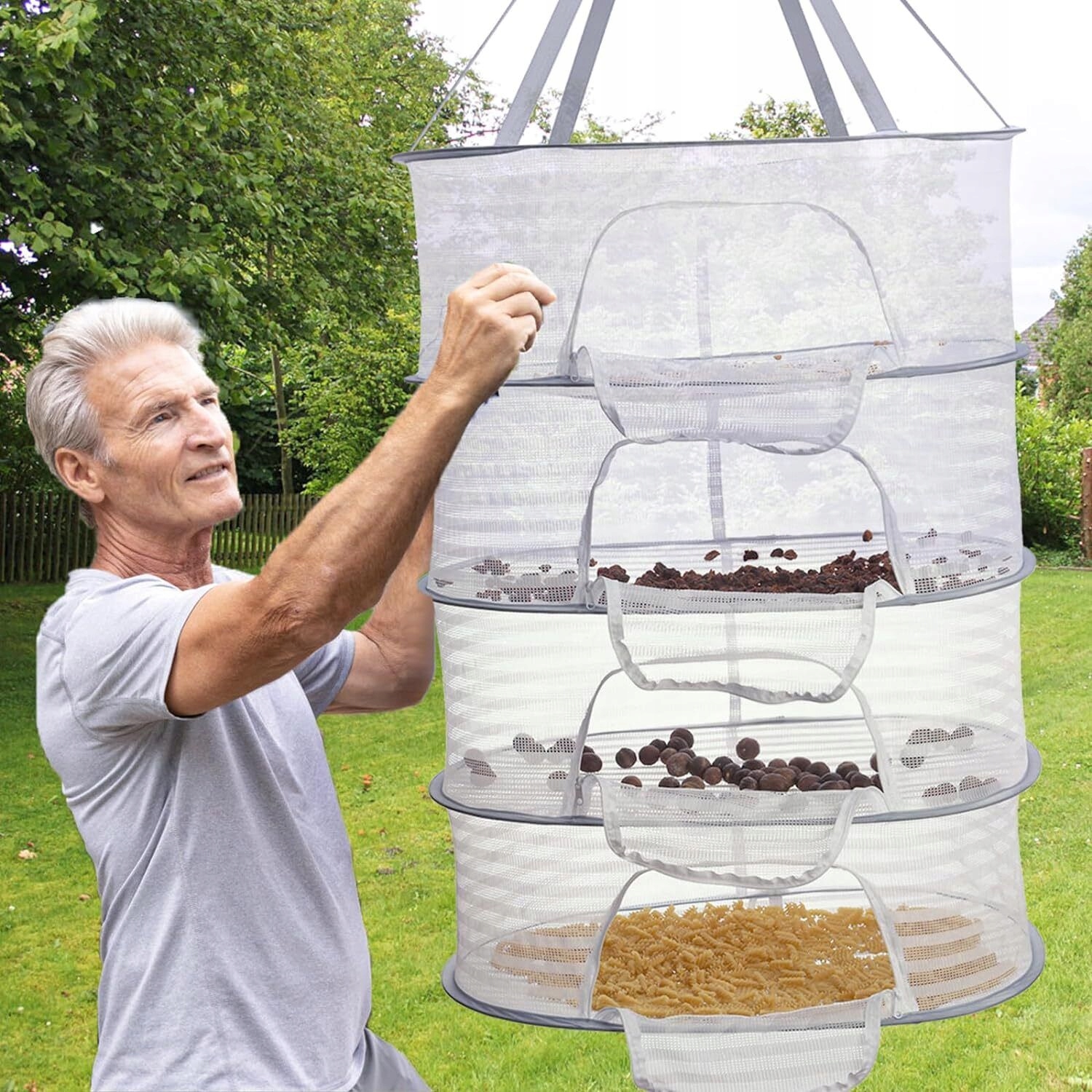 4-WARSTWOWA WISZĄCA SIATKA DO SUSZENIA ZIÓŁ, SKŁADANA DO SUSZENIA WISZĄCEGO Materiał dominujący inny