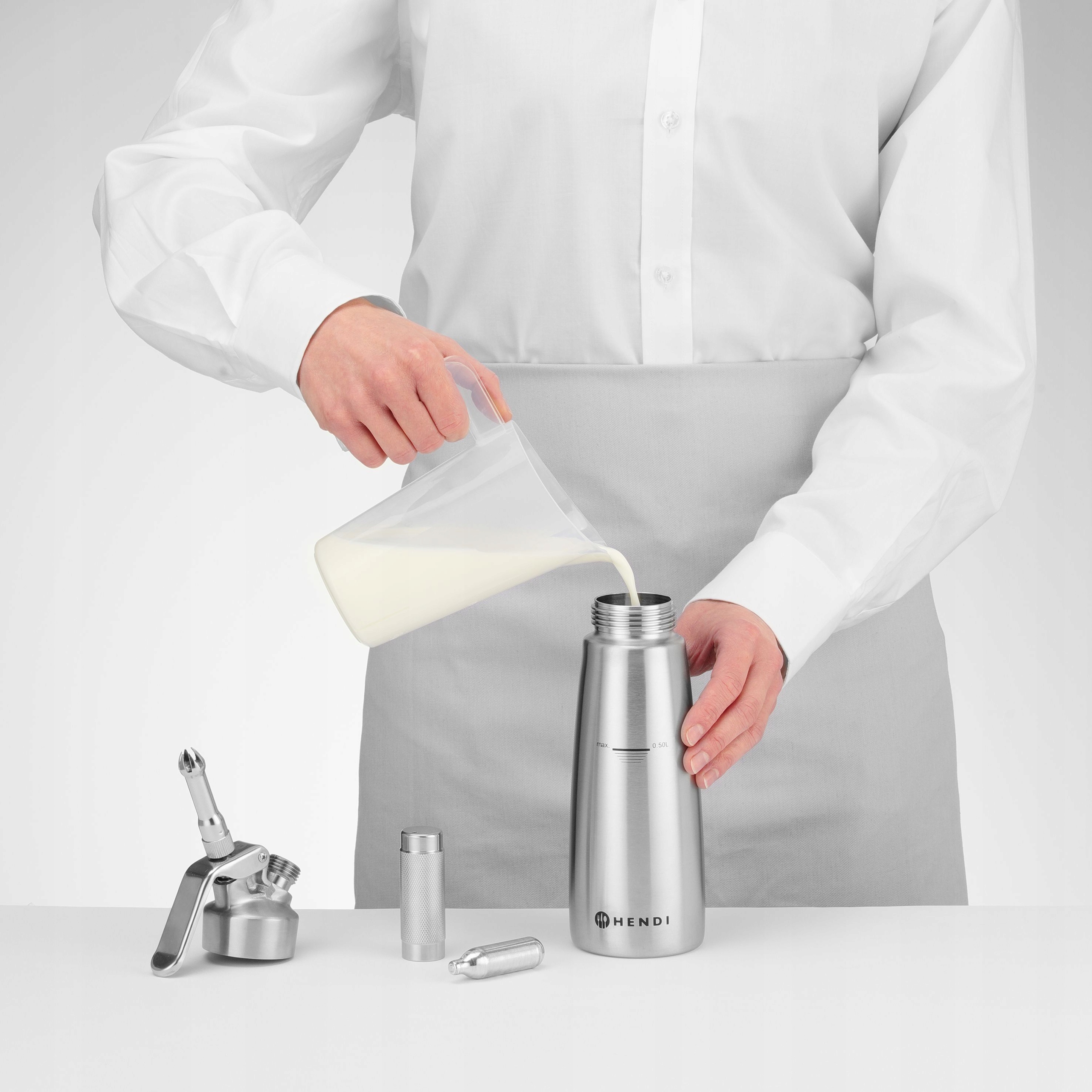 Syfon do bitej śmietany stalowy 0,5 l HENDI Model Stalowy