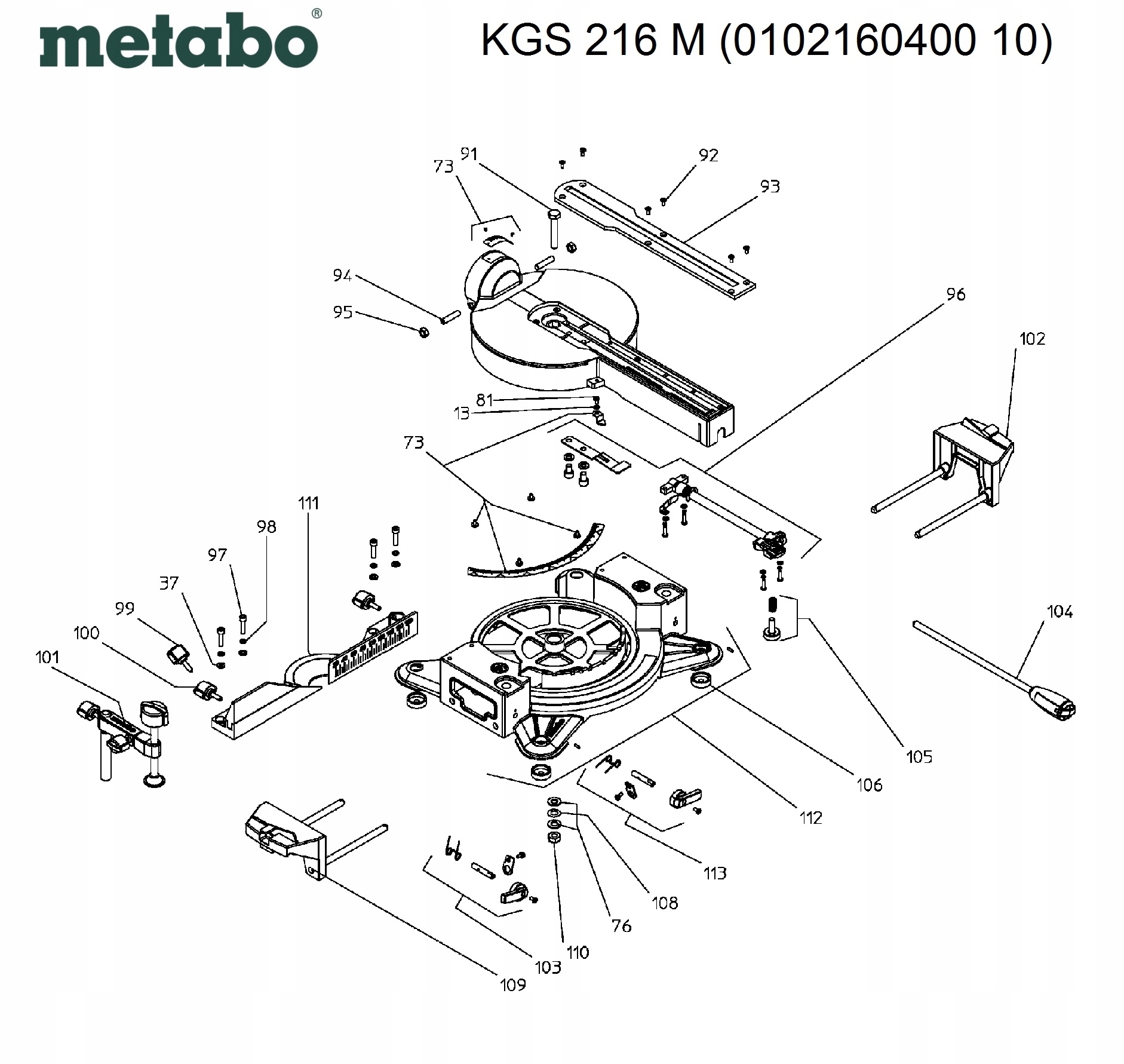 Metabo wirnik do pilarki ukosowej KGS 216 M Pasuje do marki Metabo