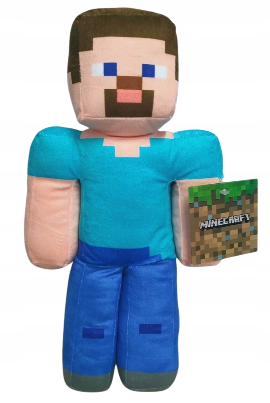 Duża Oryginalna Maskotka Minecraft Gra Klocki Lego Pluszak Steve Stiv 35CM