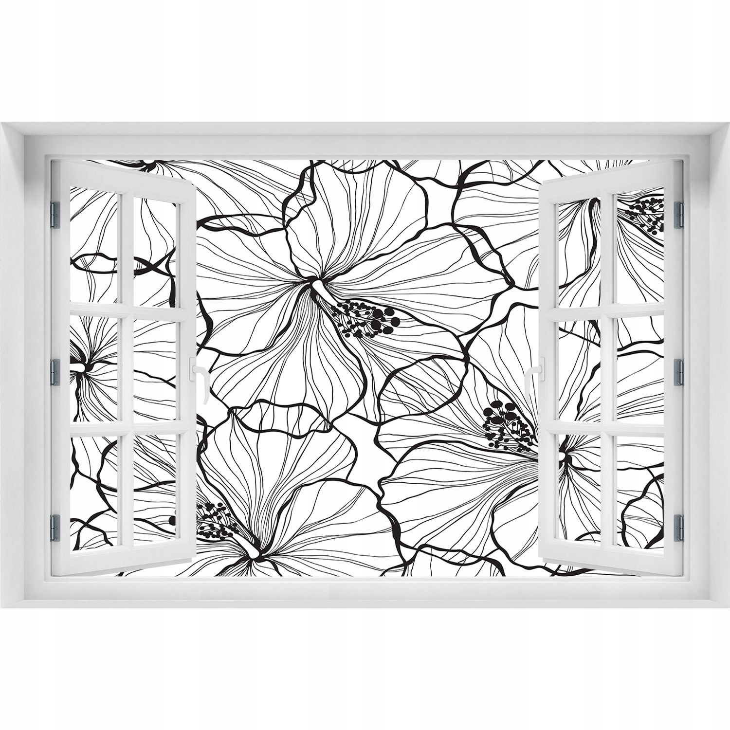 

3D Okno Naklejka na ścianę Hawajskie kwiaty 120x80