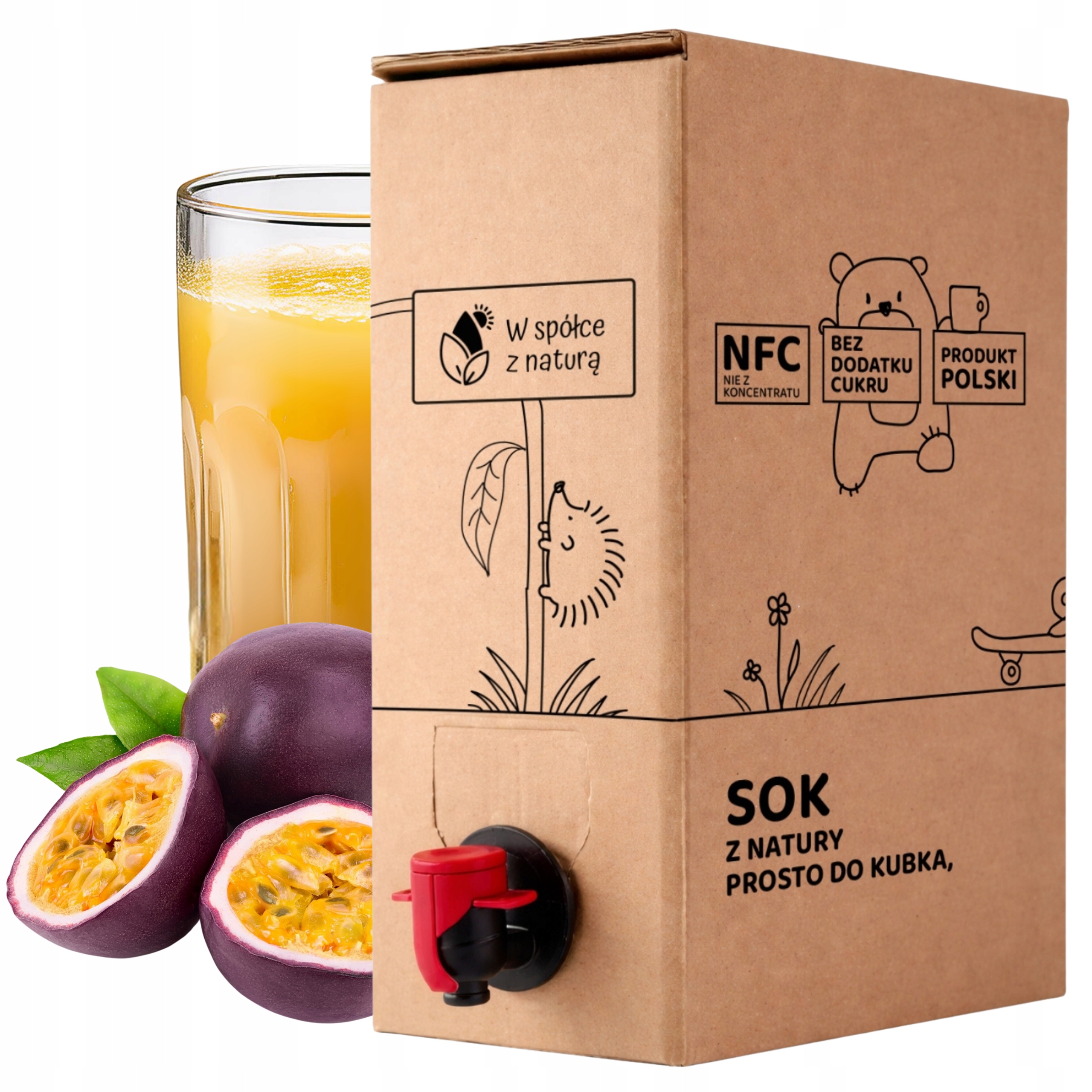 Sok Marakuja Tłoczony 5L Sok z marakui Naturalny Nfc Marakuja 100% 5 Litrów