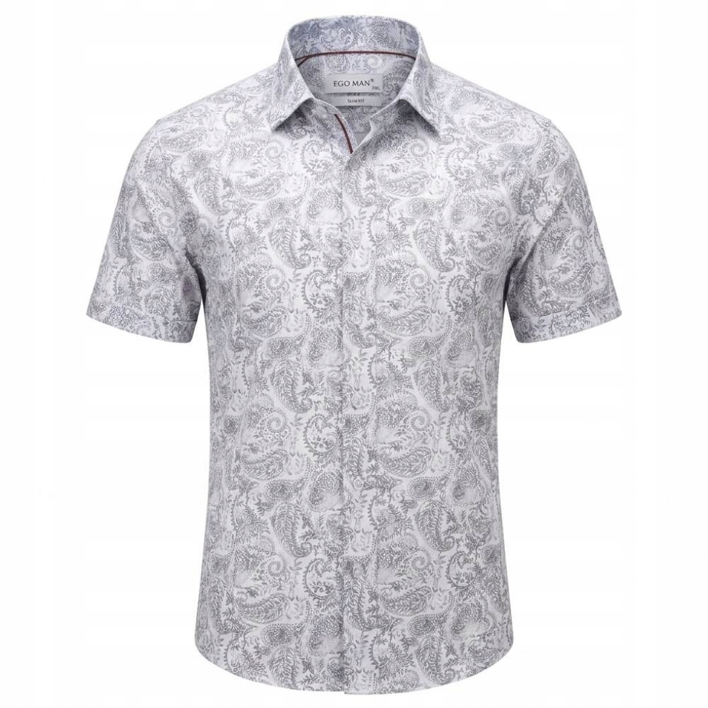 Ego Man košile pánská S0330-002 slim fit krátký rukáv XXL bílá