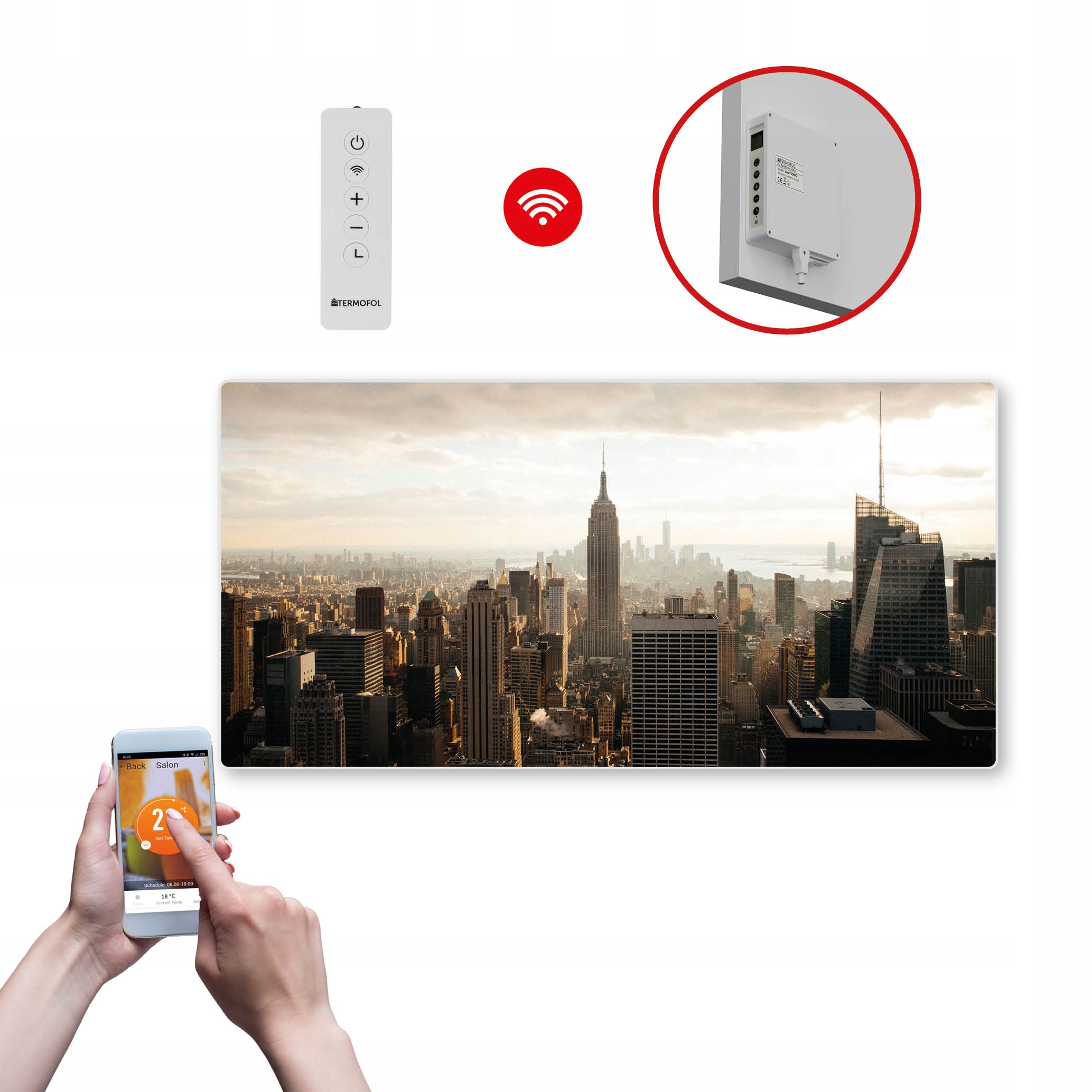 Dekoračný infračervený Ohrievací Panel s výkonom 700 W a Wifi