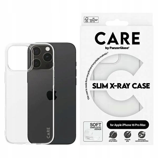Pouzdro Care by PanzerGlass X-Ray Soft Basic Case s MagSafe pro iPhone 16 Pro Max