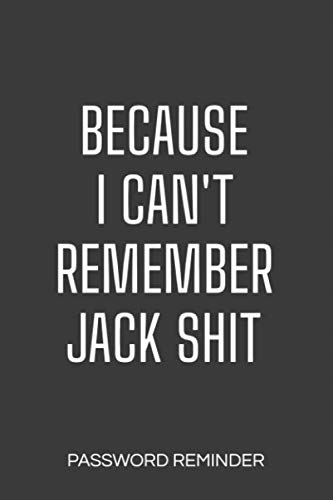 Lushy Notebooks, Kate Because I Can't Remember Jack Shit Password Reminder: