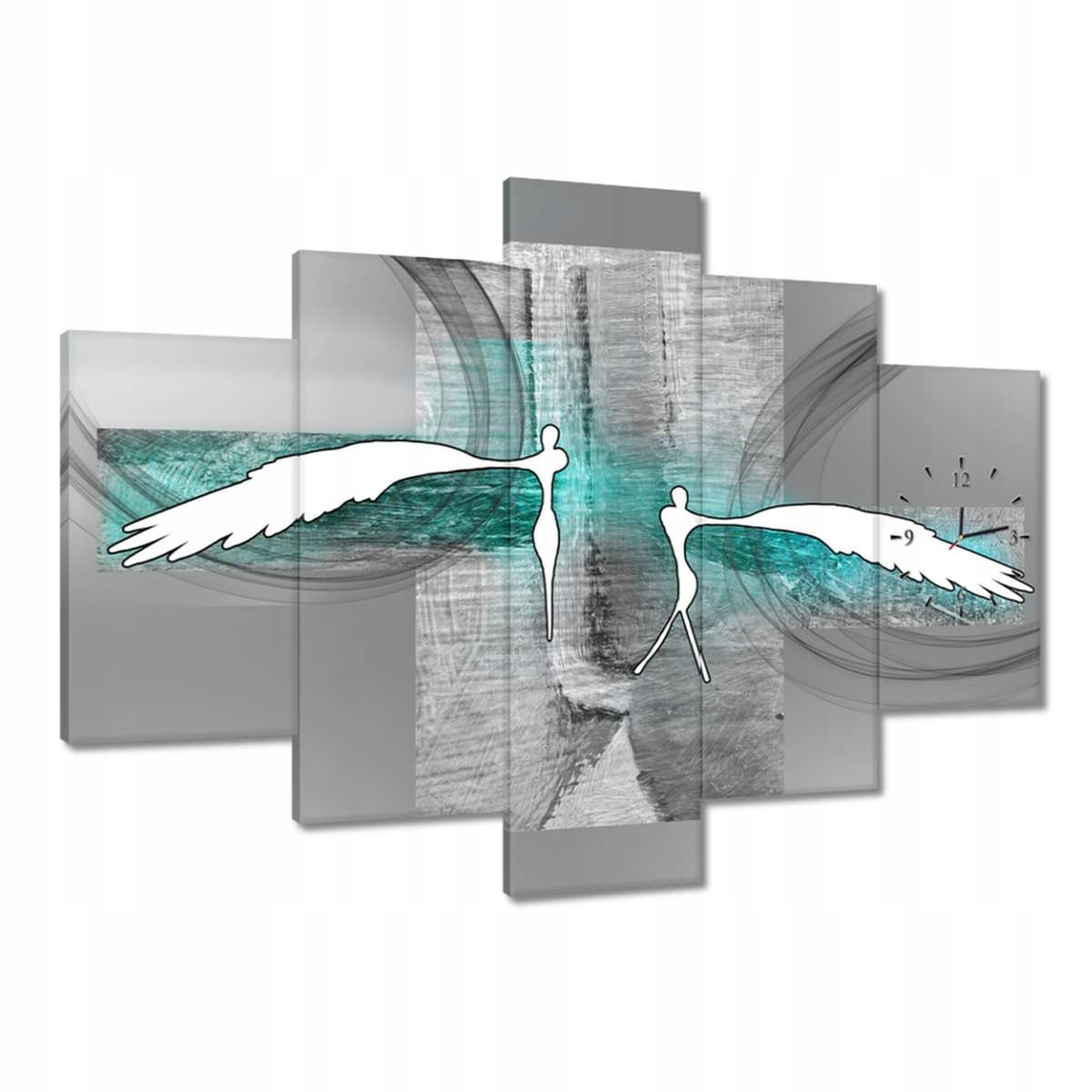 Hodiny 150x105 Anjeli do spálne Tyrkys