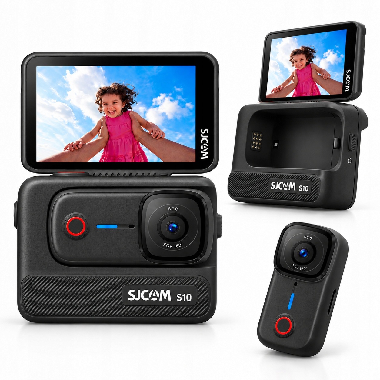 Malá kapesní kamera Sjcam S10 Černá 4K 45g Magnetická 128GB vestavěná