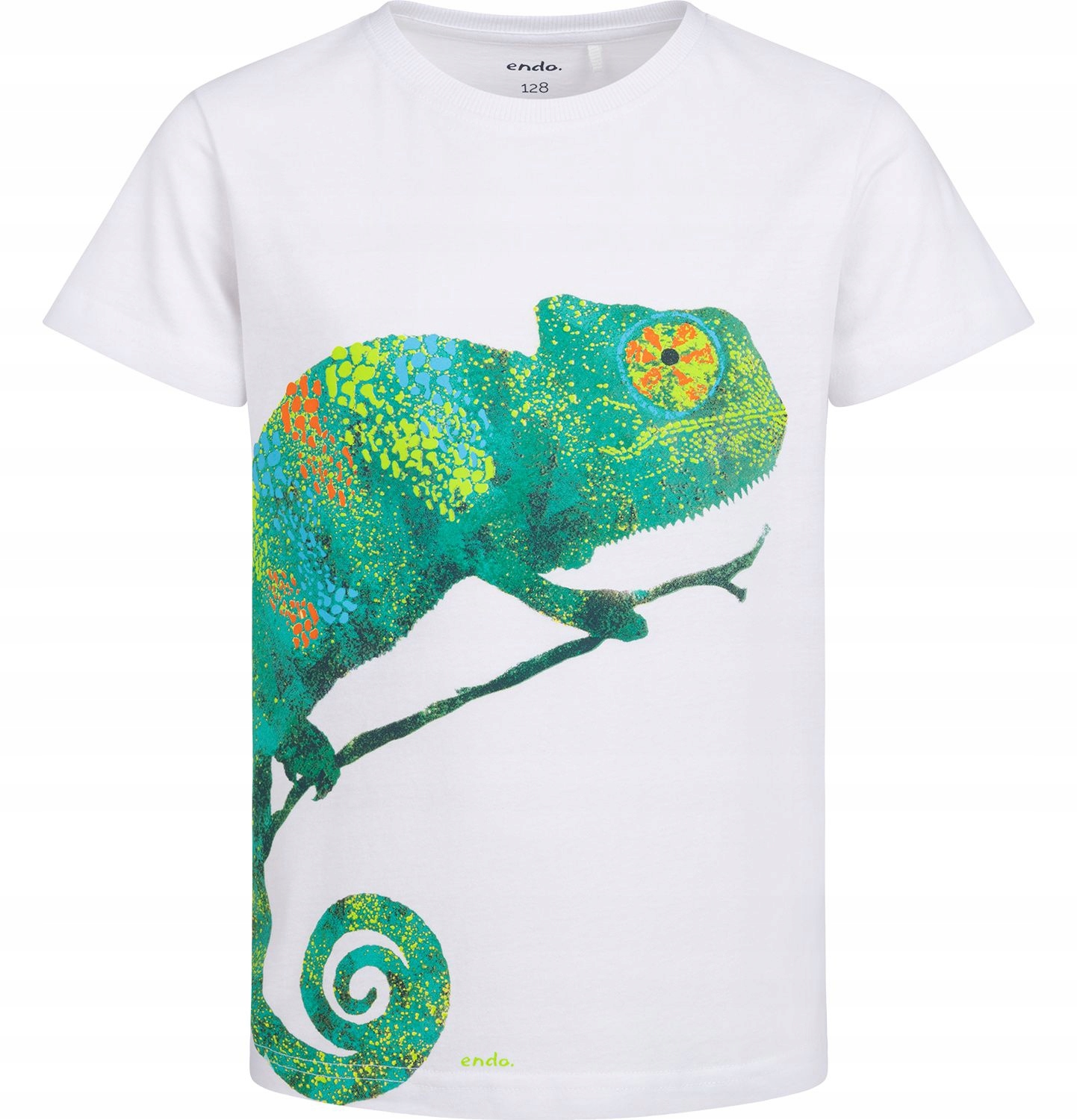 T-shirt chłopięcy Koszulka dziecięca Bawełna 146 Biały Kameleon Endo