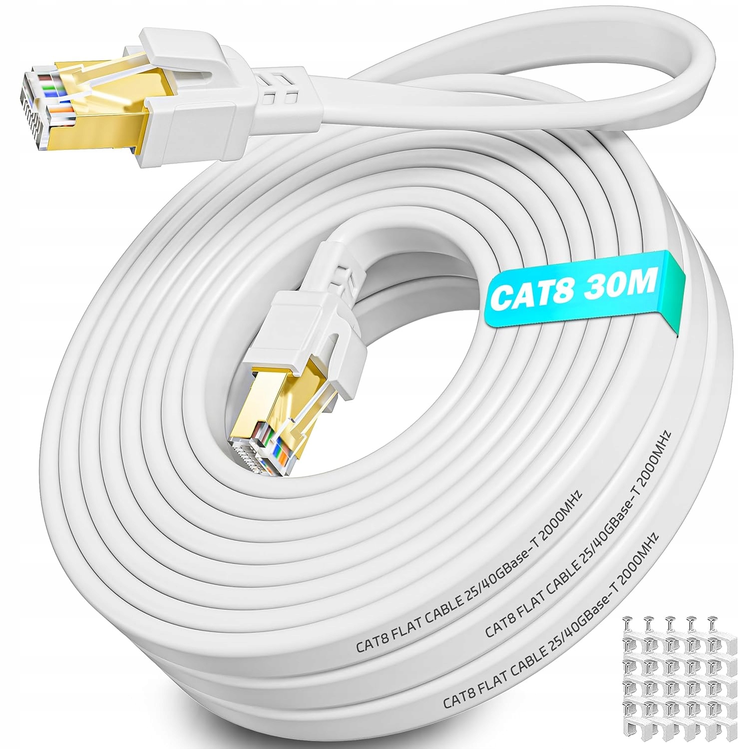 Soibke Kabel Ethernet Cat 8, 30 m, internetowy, o