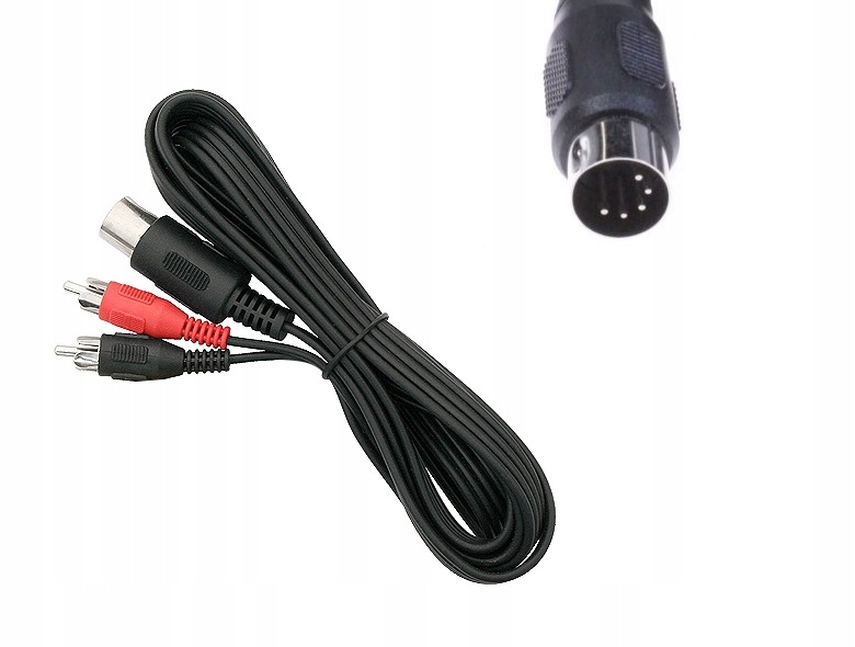 Przewód kabel wtyk DIN5-2RCA cinch 1,2m do nowego wzmacniacza