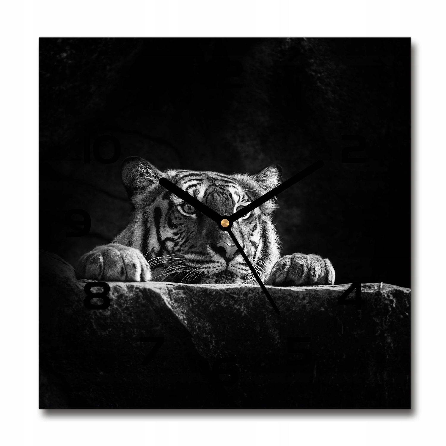 

Zegar ścienny szklany kwadratowy Tygrys 30x30 cm