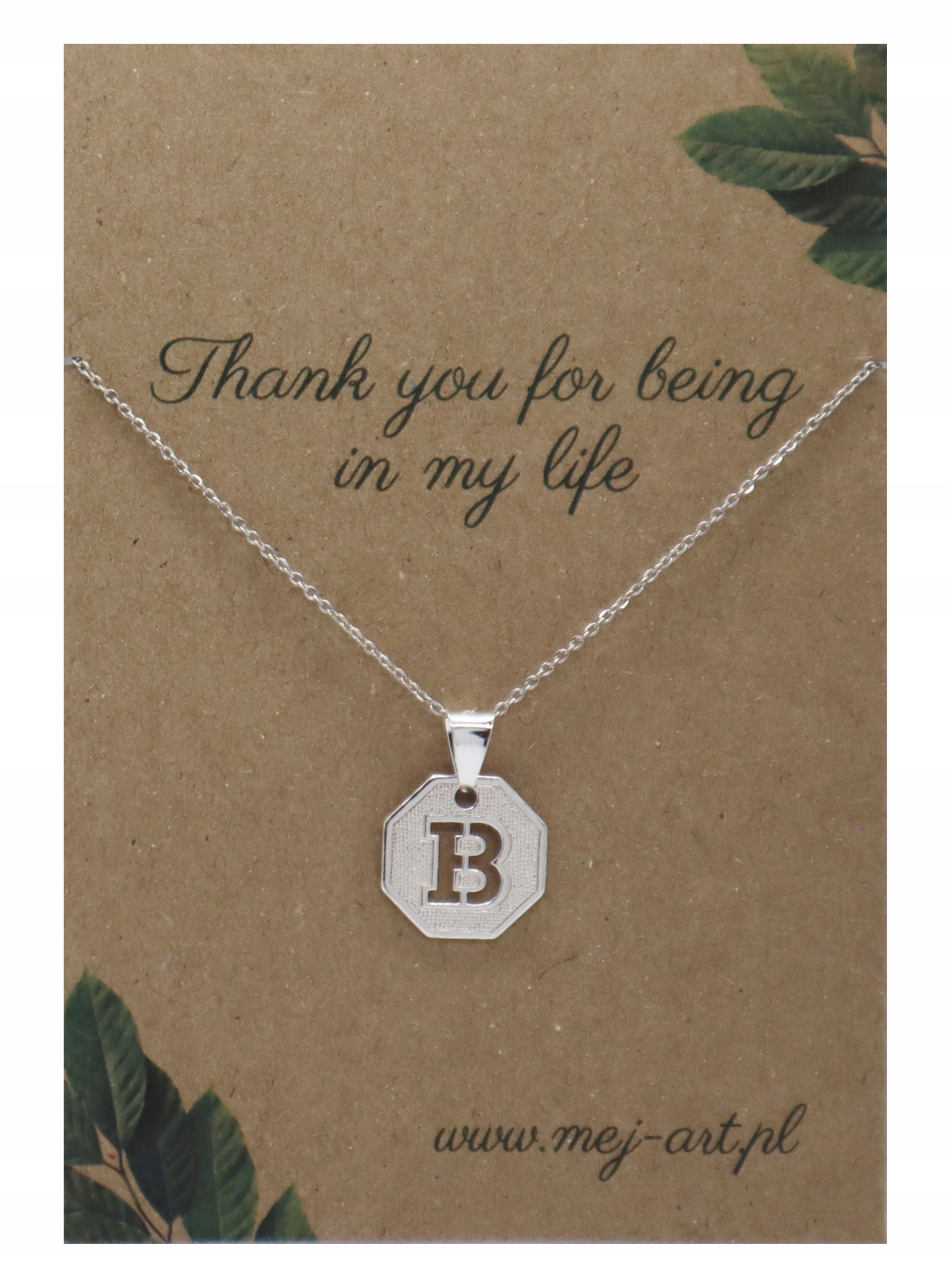 

Srebrny Naszyjnik Z Literą B Litera Literka Srebro