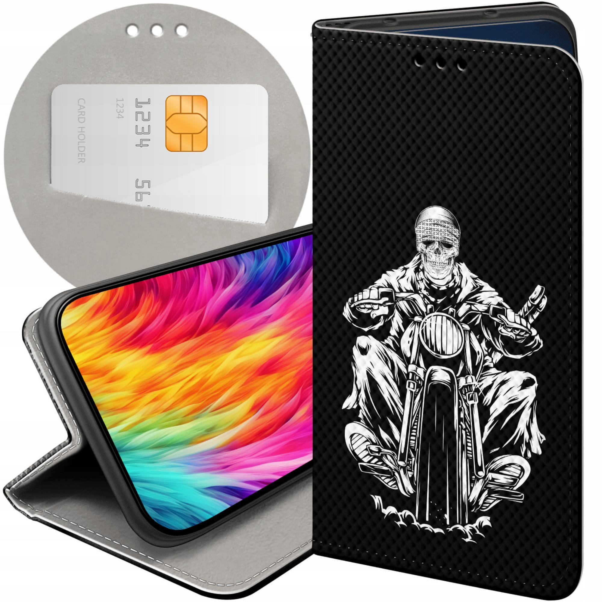 Etui Z Klapką Do Oppo A40 Motocykle Motor Motorower Futerał Pokrowiec