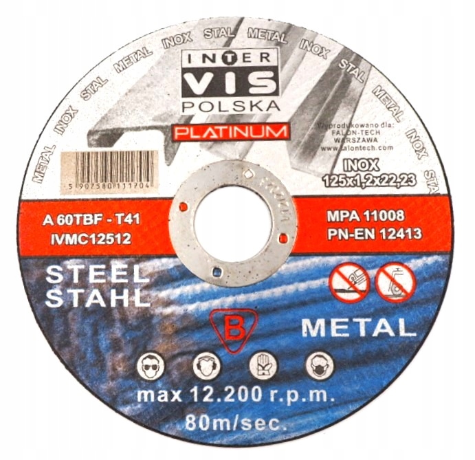 

Tarcza Tarcze Do Cięcia Metalu 125/1,2 Inter-vis P
