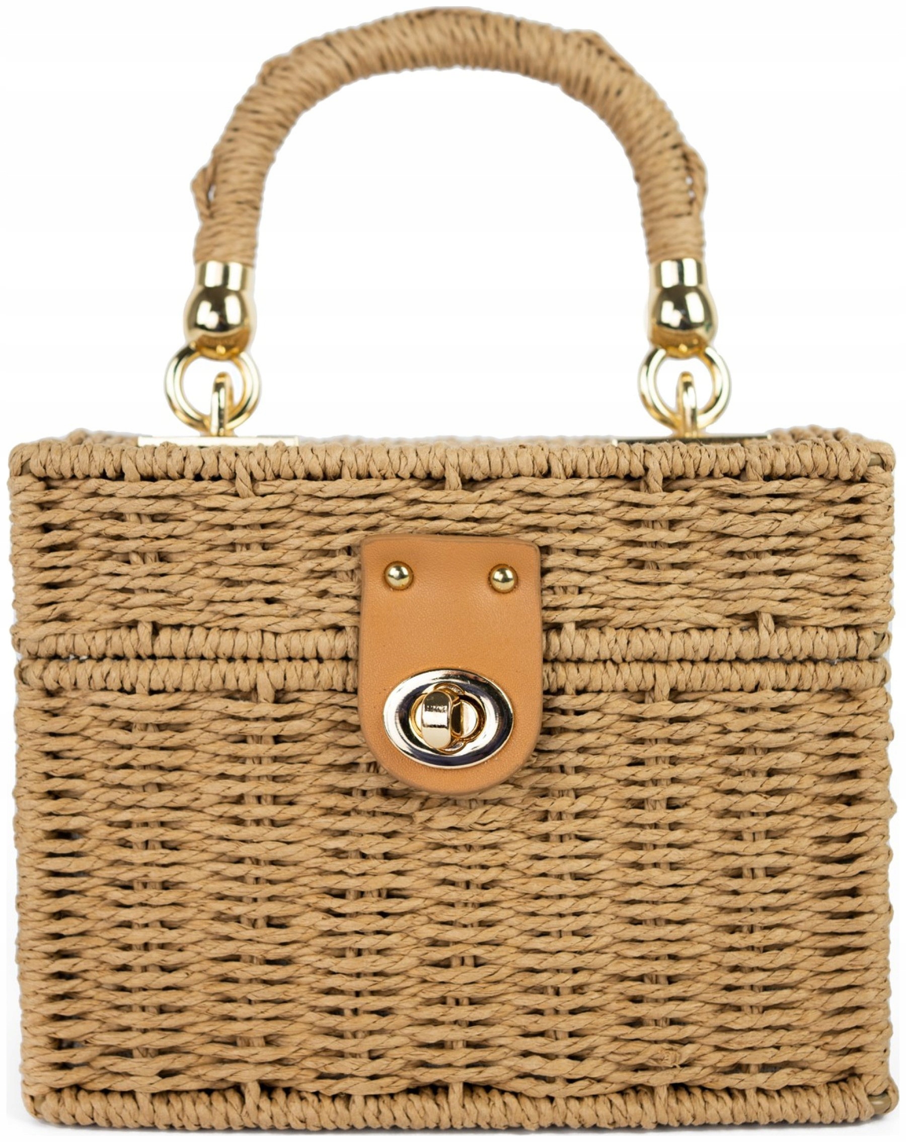 Kabelka kufřík Ravenna malá, do ruky elegantní, módní, s popruhem, světle hnědá