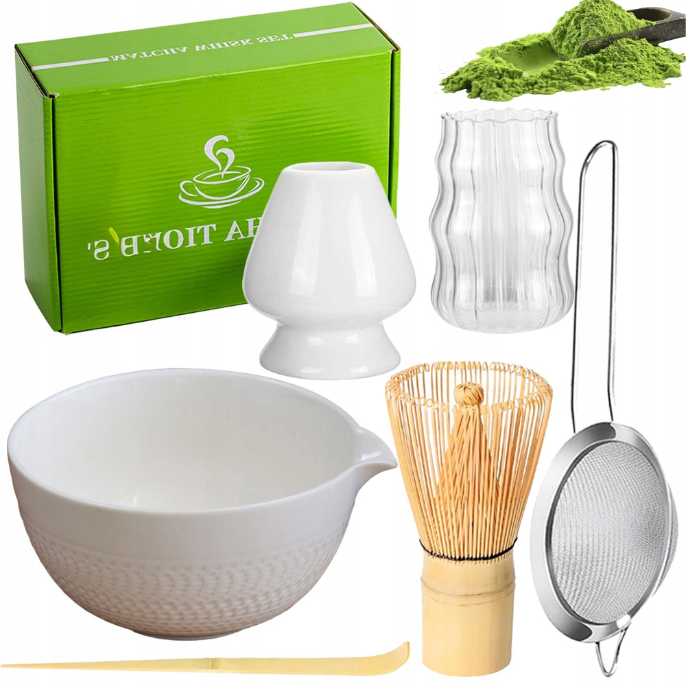 Levně Dárková Sada Matcha Čaje 7 V 1: Šálek , Stojan, Lžička