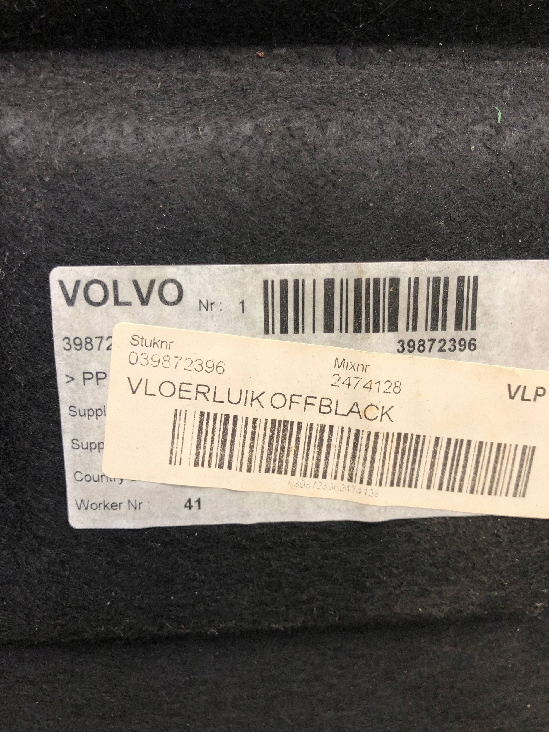 floor mats boot VOLVO C30 LIFT 39872396