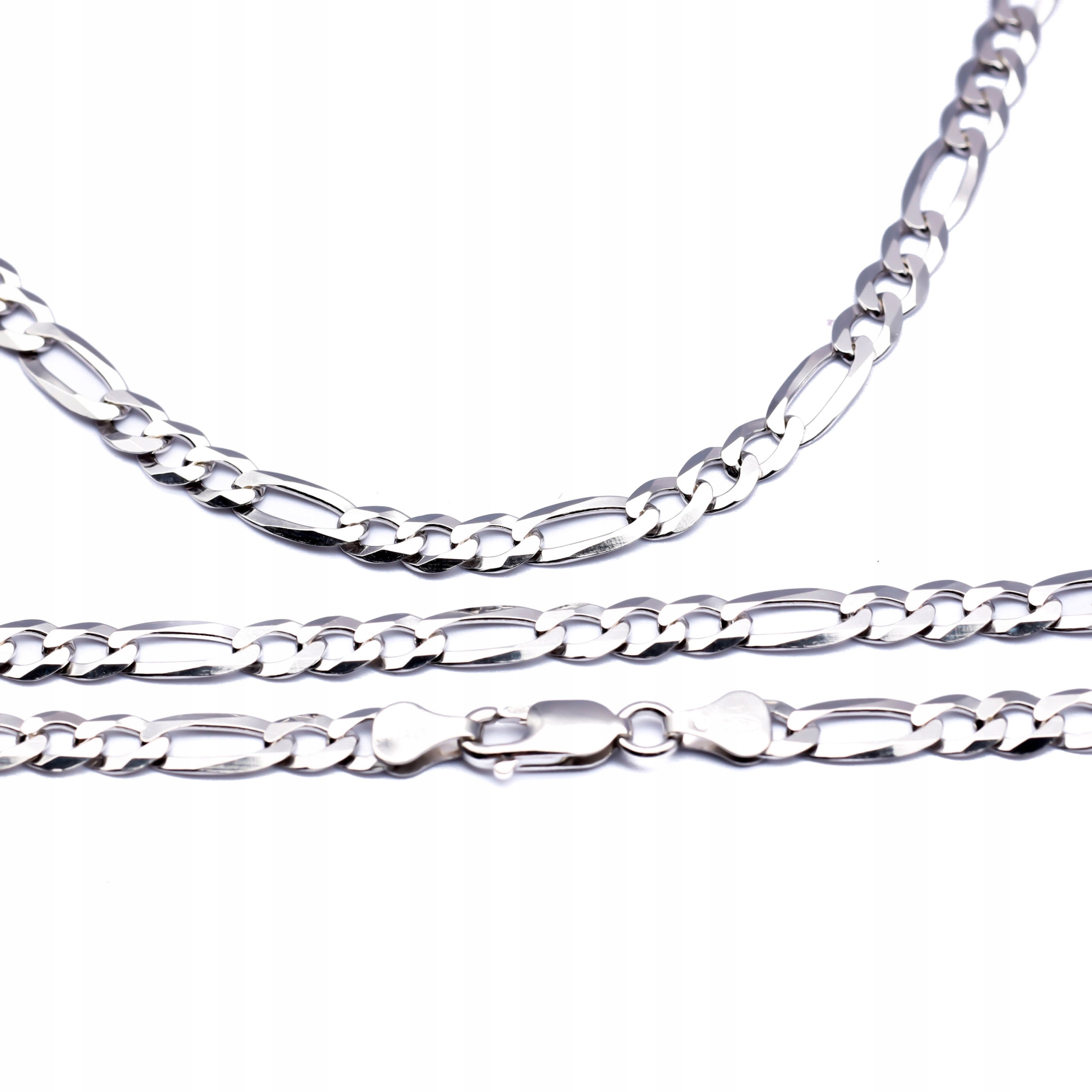 Stříbrný řetízek 925 figaro rhodiovaný 50 cm