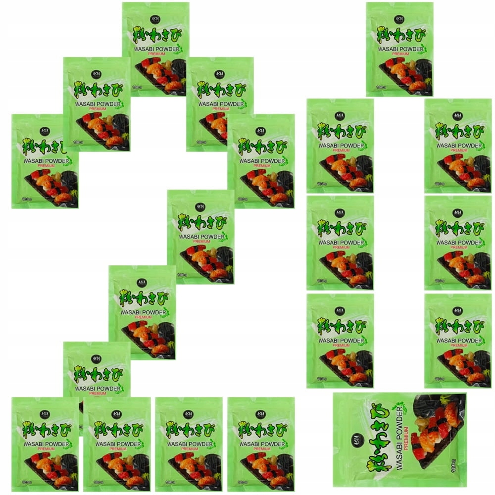 Levně 20x Ostrá pasta Wasabi v prášku Silný japonský zelený křenový sushi 100 g