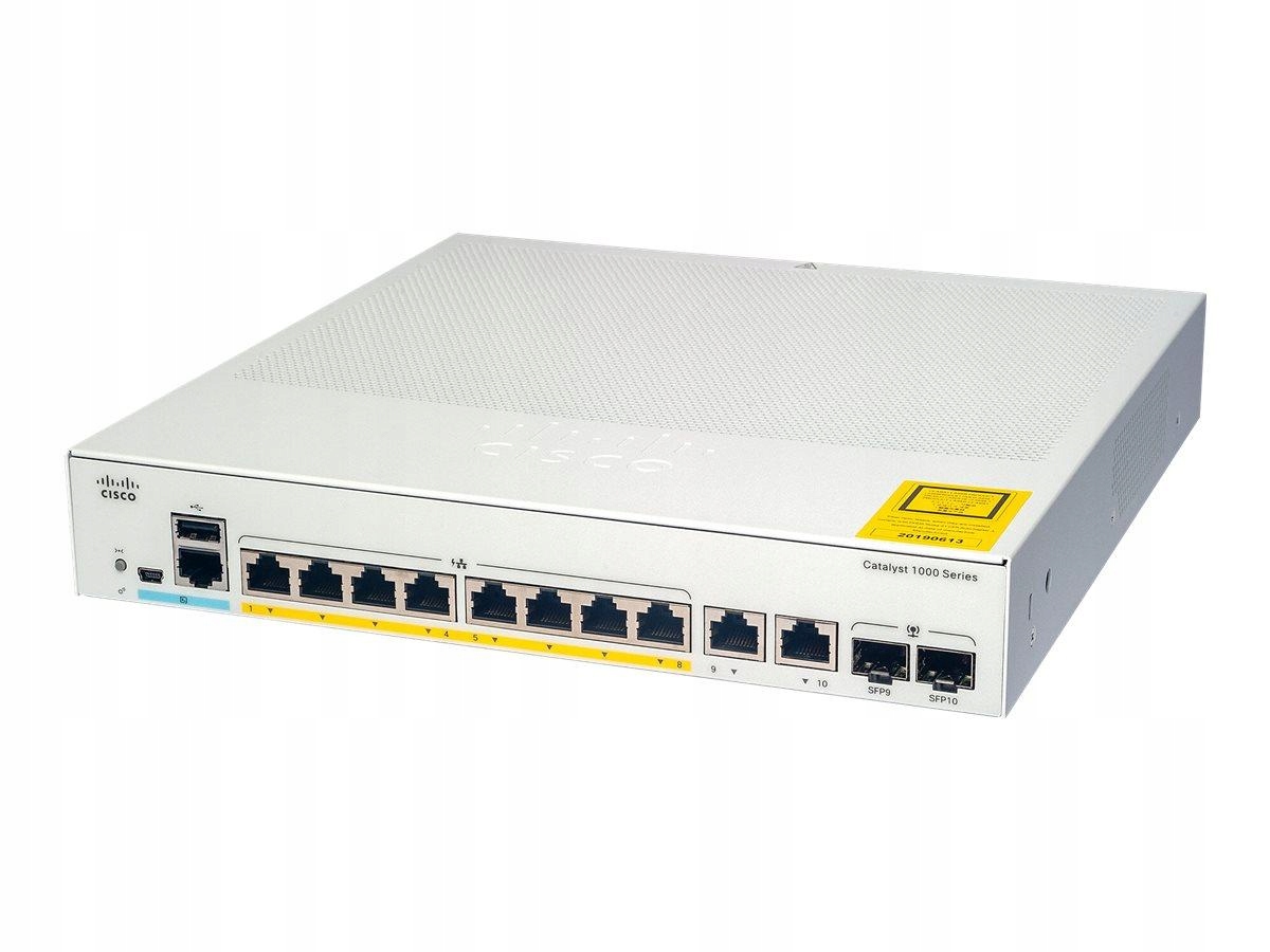 Cisco Catalyst 1000 8-Port Gigabit PoE+ PoE Budget 67W 2 x 1G Sfp Uplinks