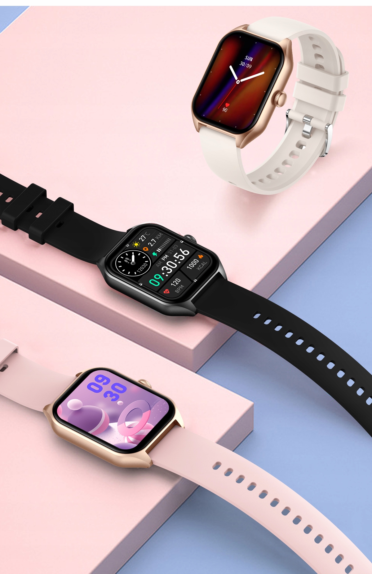 Smartwatch Zegarek Sportowy Damski 2 Paski Tętno Puls Sport Menu PL Gratis Kompatybilność systemowa Android iOS