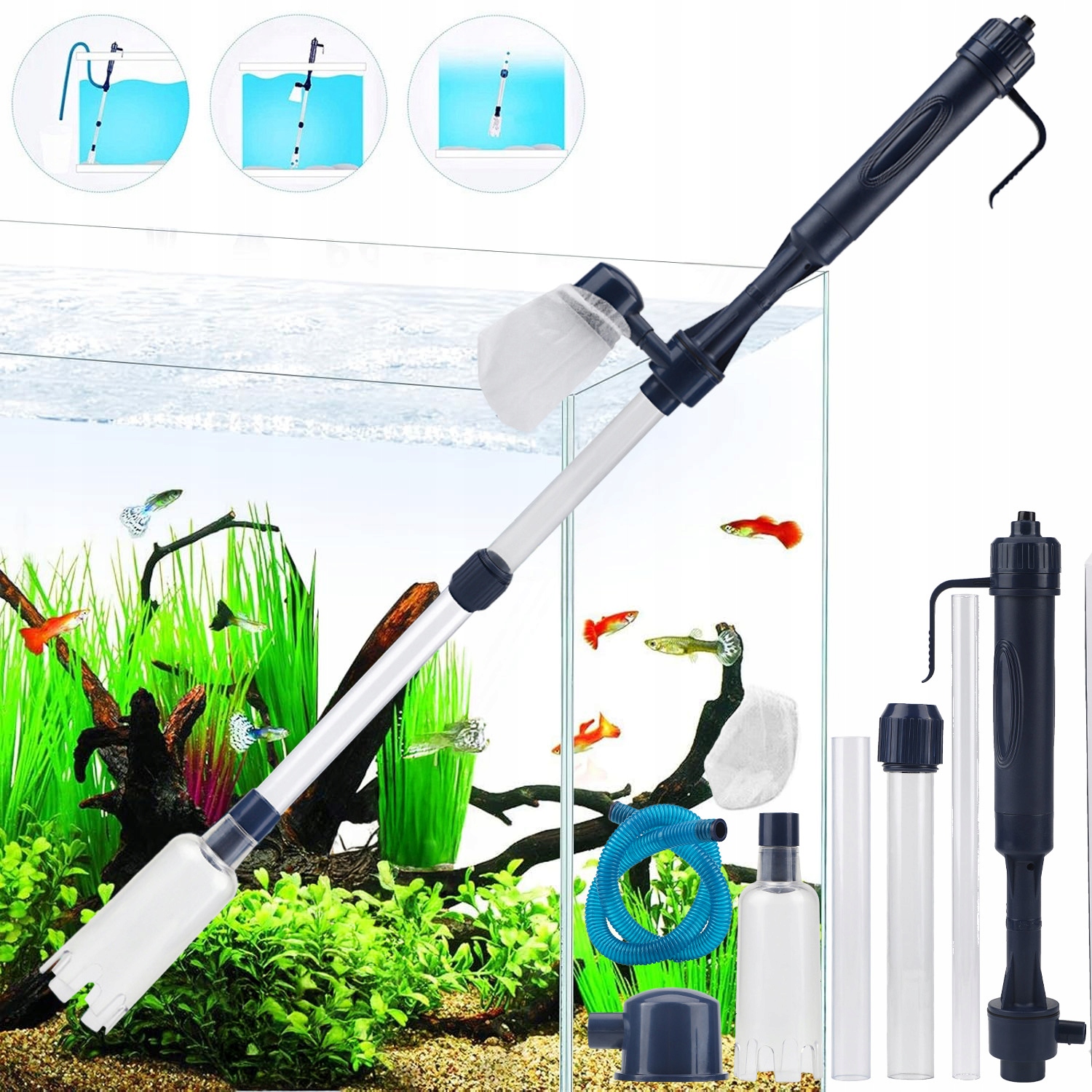 Sada Elektrických Vysavač Do Akvária Odmulčovač Efektivní Čištění