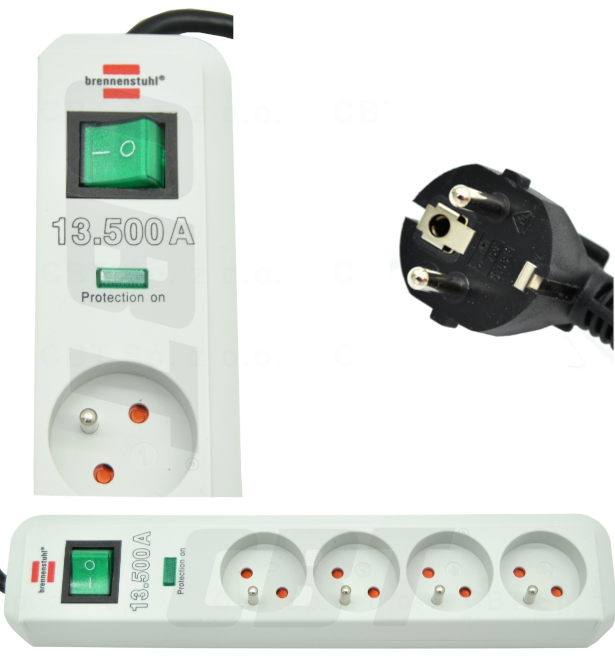 LISTWA ZASILAJĄCA PRZEPIĘCIOWA ANTYPRZEPIĘCIOWA 4 GNIADOWA 1,5M KABEL