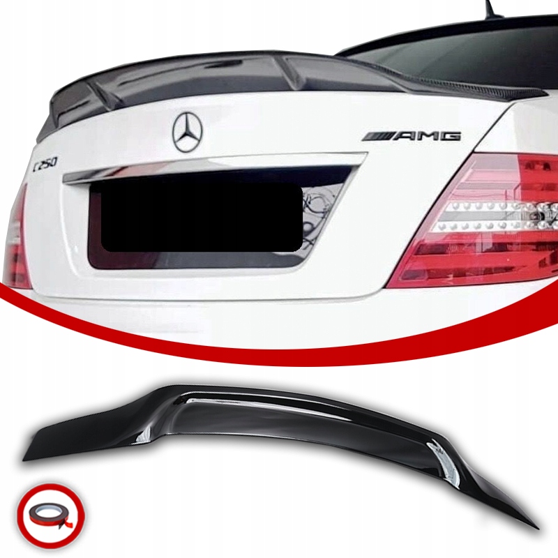 Mercedes W204 Coupe Spoiler Zadní Krytka Černá Lesklá