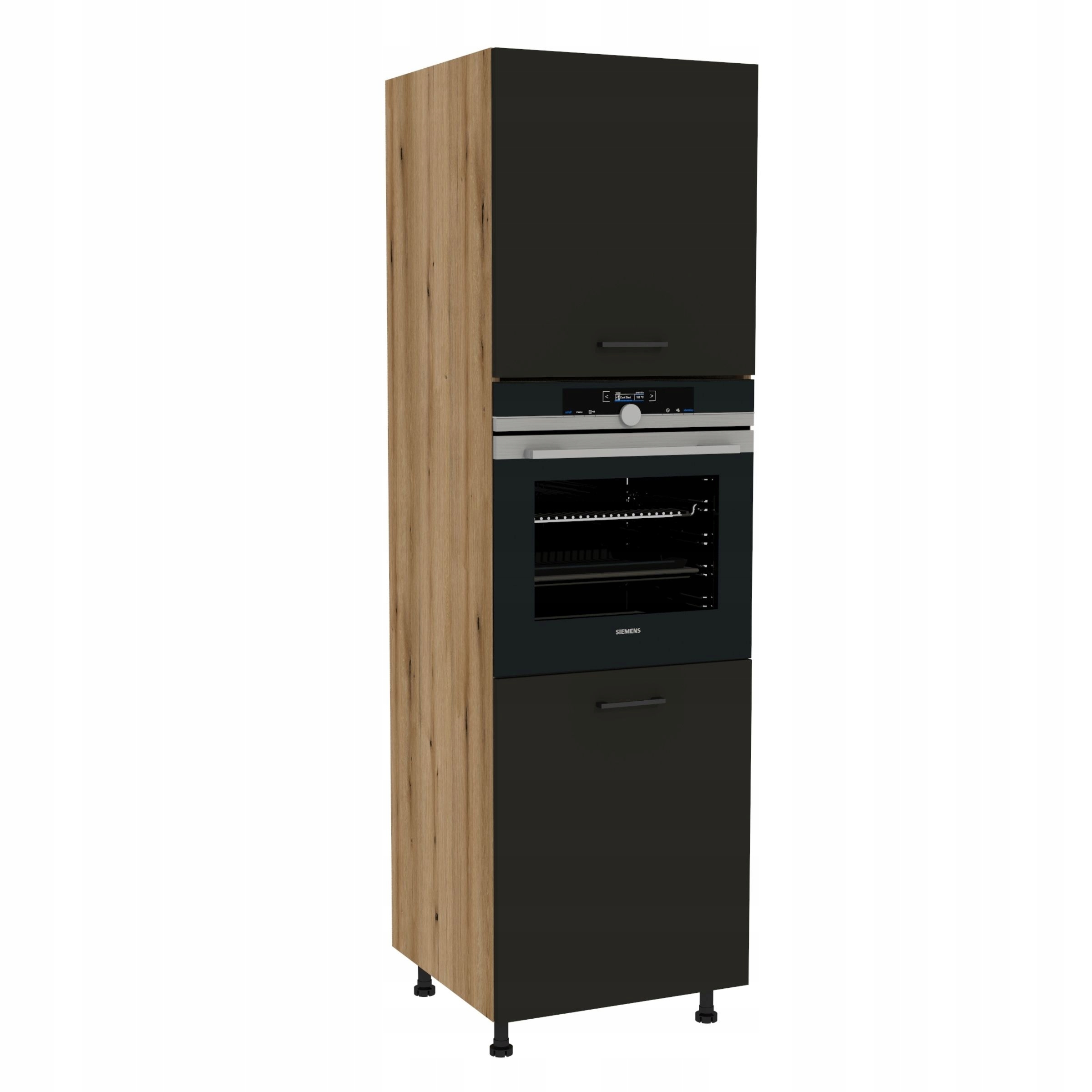 Kuchyňská skříňka sloupek pod troubu 60/197 Capri Dub Evoke přední Černá Ma