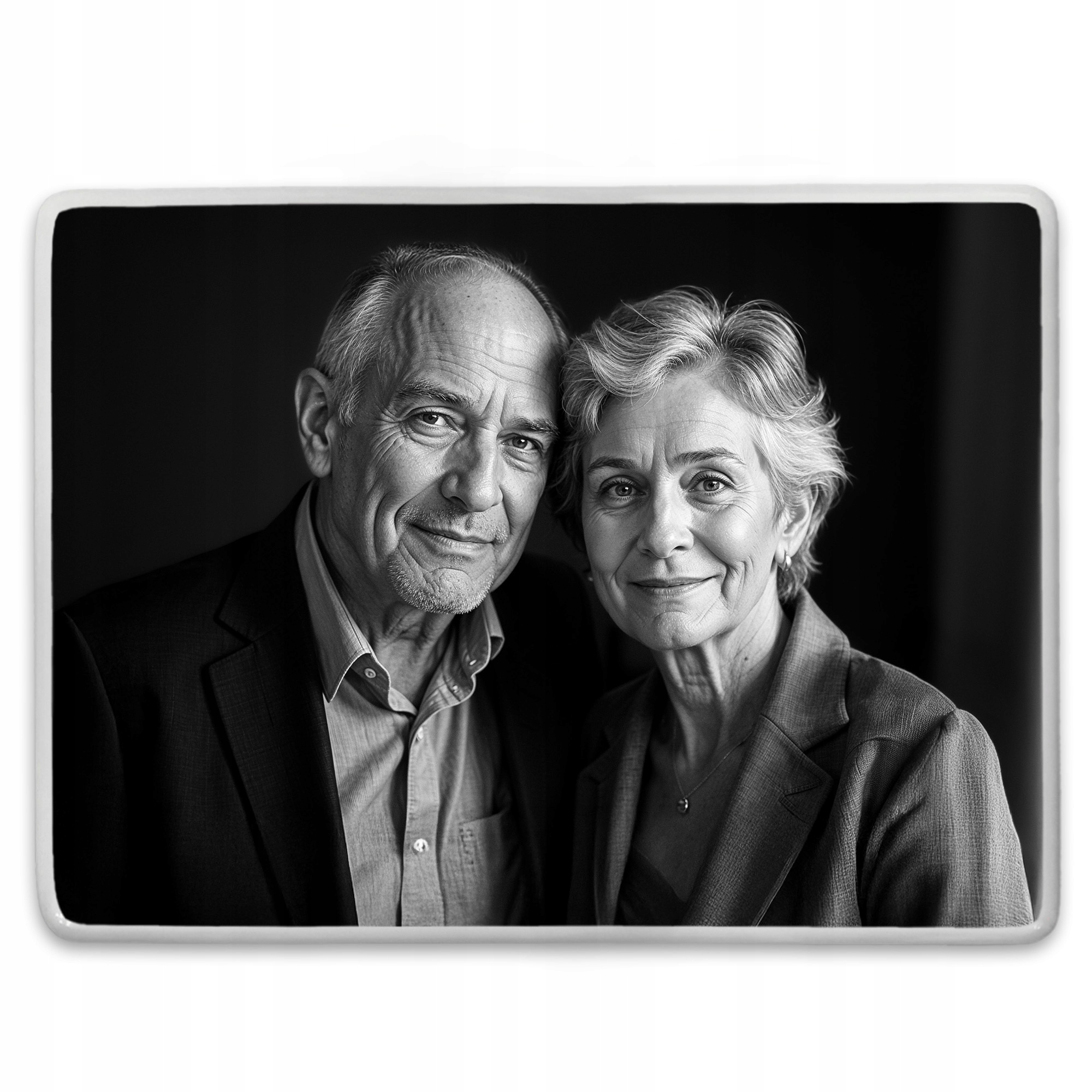 Náhrobná fotografia dvojitá obdĺžniková 13x18 cm č-b bez pásky